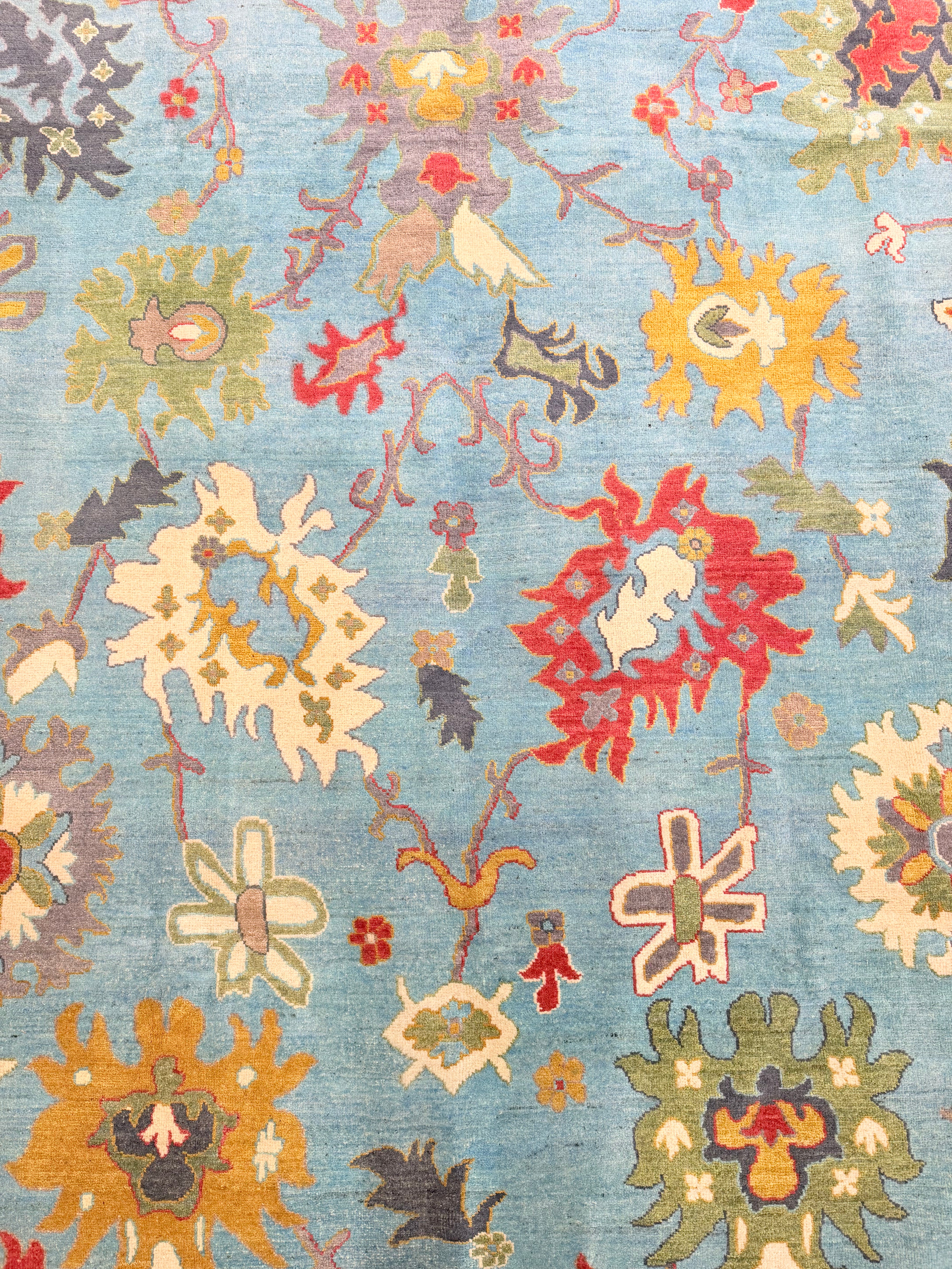 Tina 8.8x11.9 Afghani Aryana Blue and Red Rug