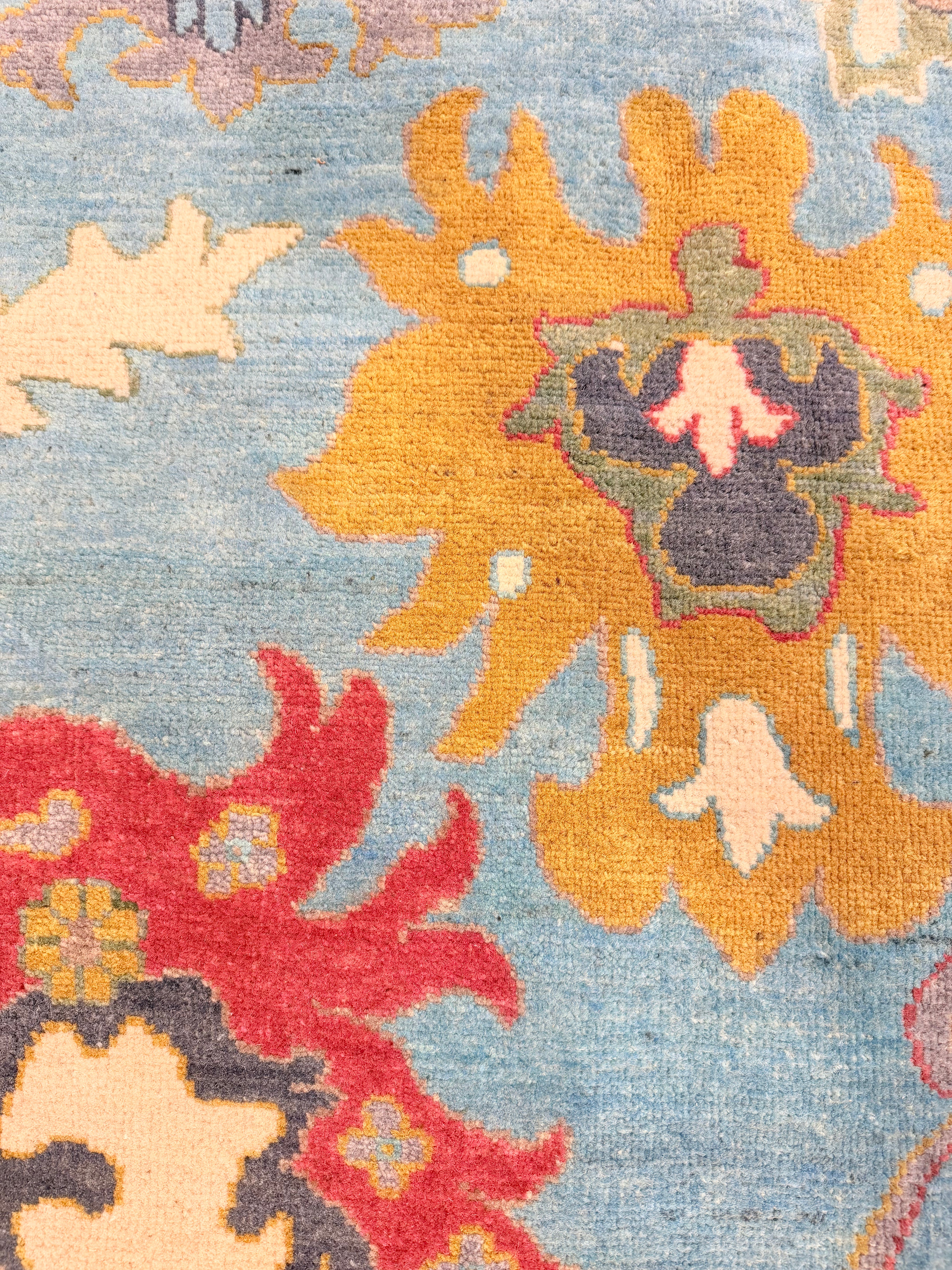 Tina 8.8x11.9 Afghani Aryana Blue and Red Rug