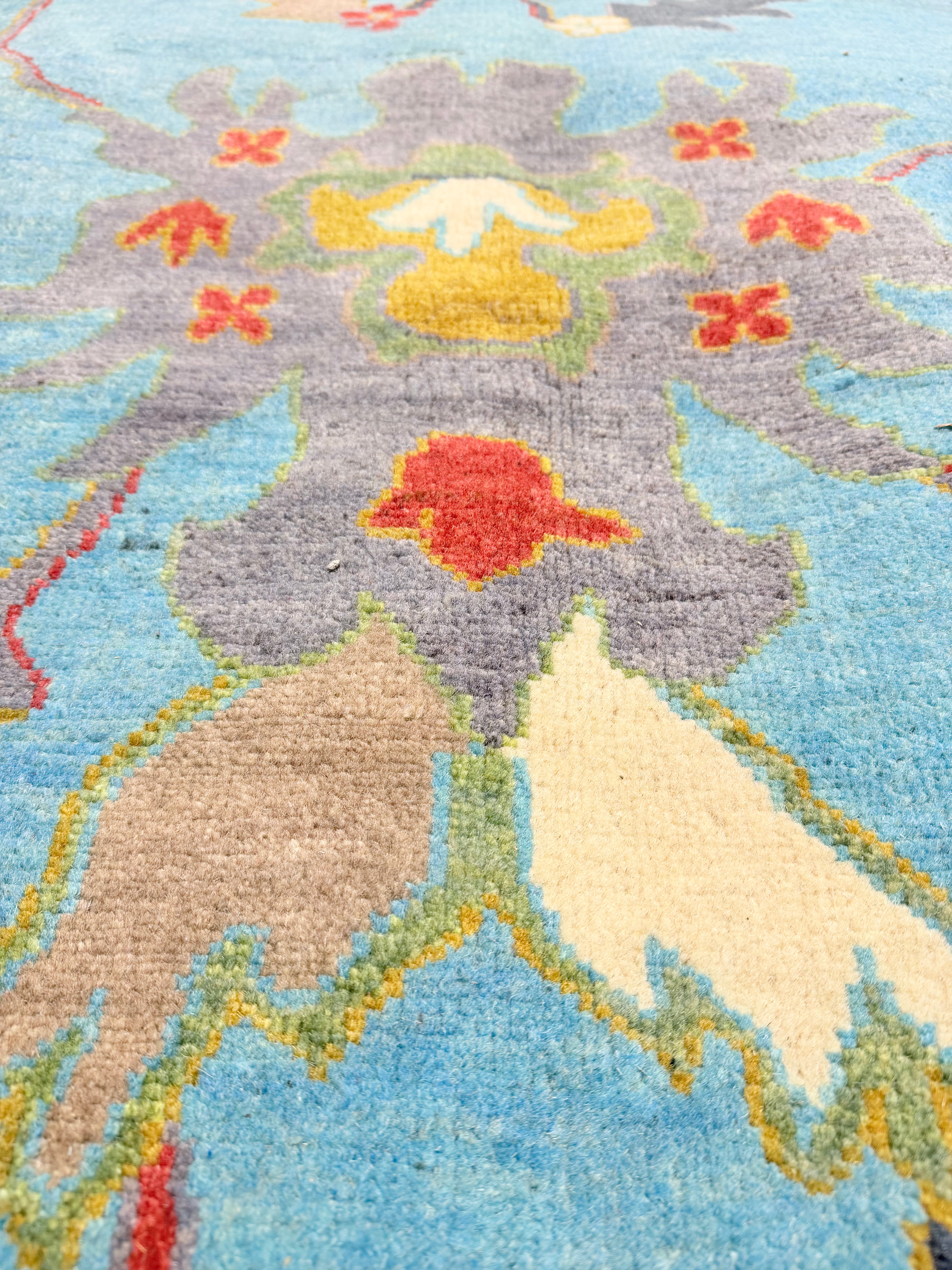 Tina 8.8x11.9 Afghani Aryana Blue and Red Rug