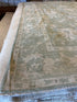 Claudette 9.5x13.2 Ivory and Green Hand-Knotted Oushak Rug