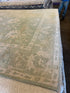 Claudette 9.5x13.2 Ivory and Green Hand-Knotted Oushak Rug