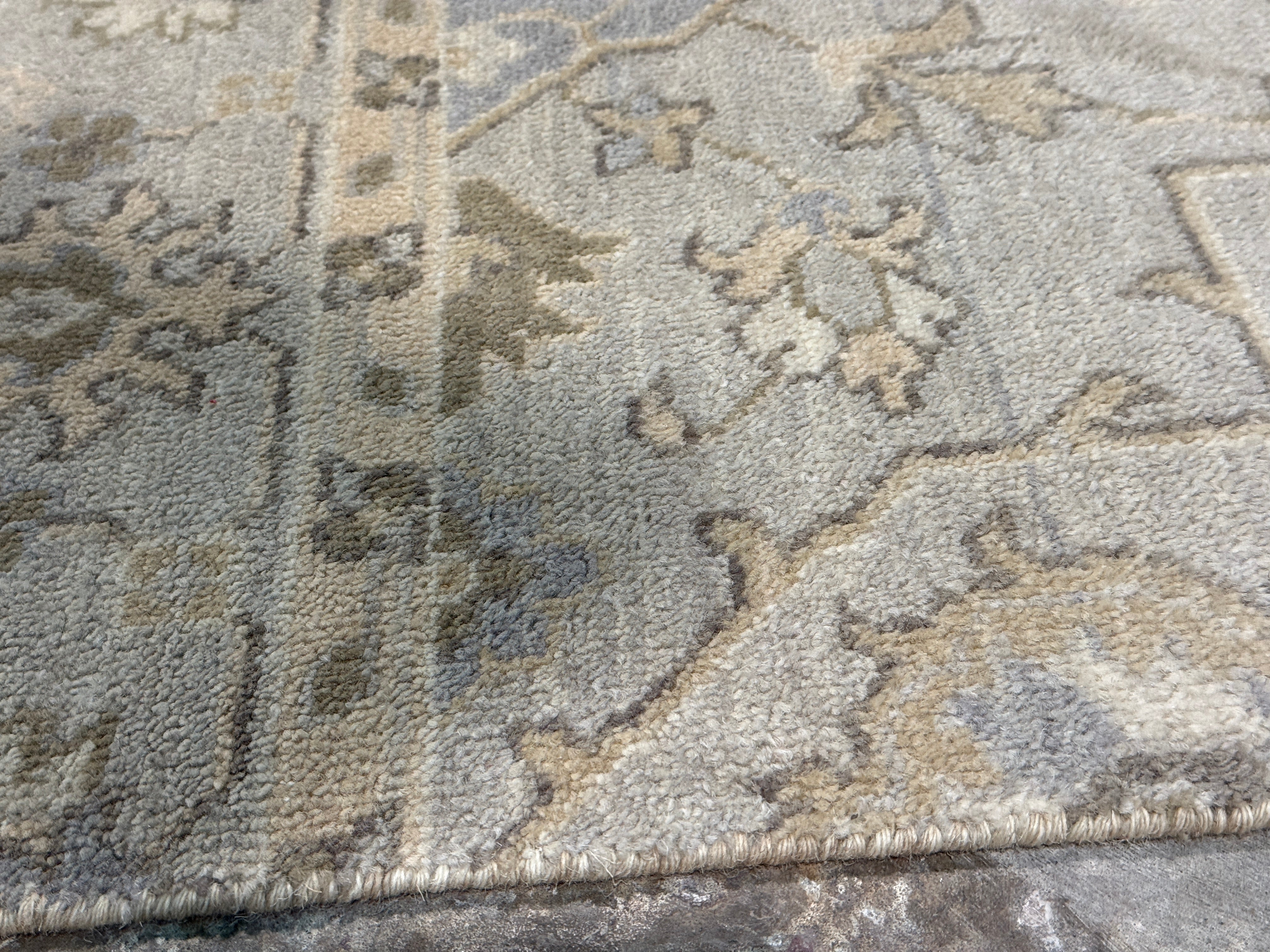 Kelly Strum 2.3x4.6 Grey Hand-Knotted Oushak Rug