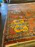 Lorena 10.3x14.3 Rust and Blue Hand-Knotted Nomadic Caucasian Humna Wool Rug