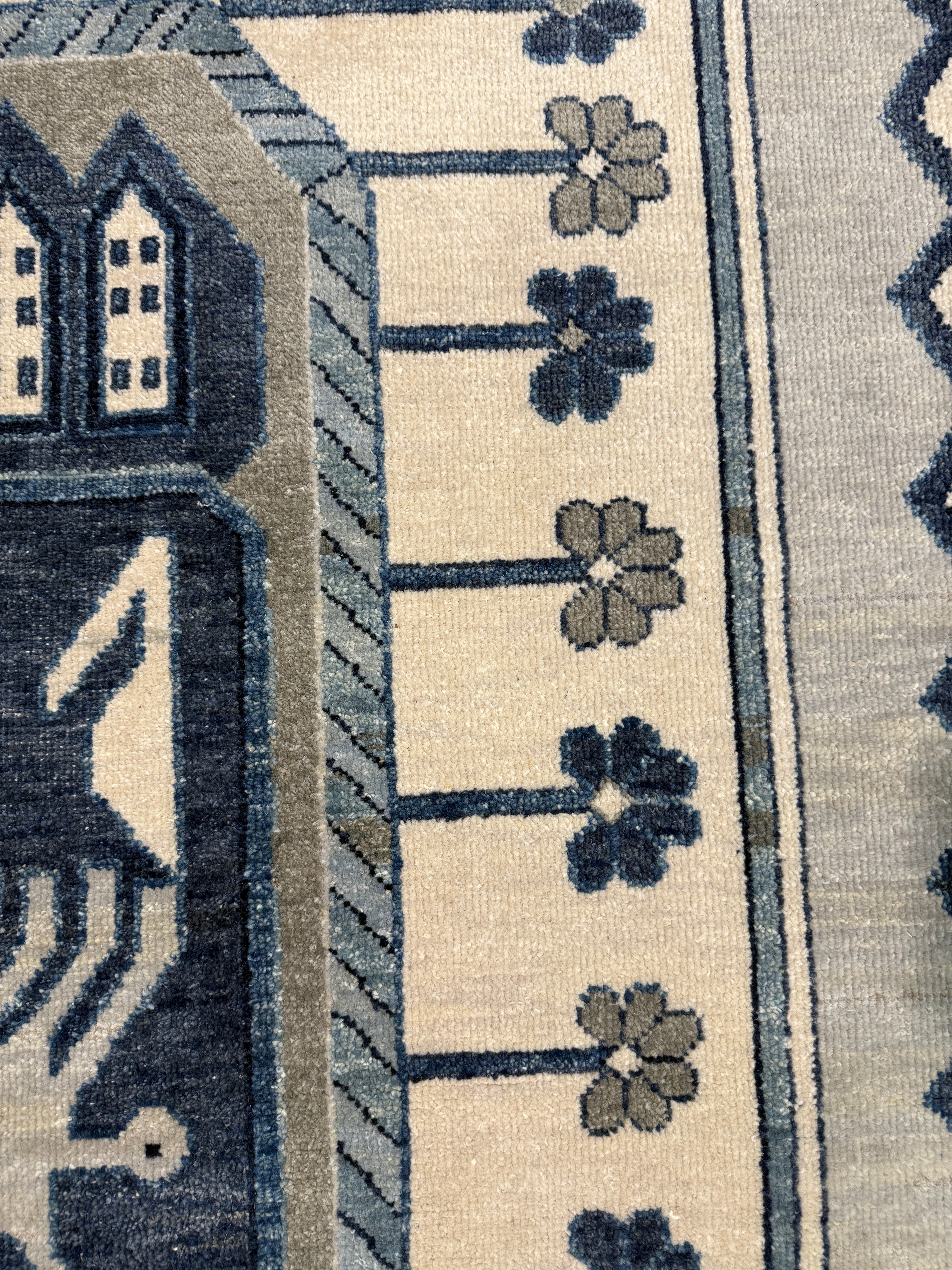 Kimberly Yussin 2.6x4 Blue Hand-Knotted Oushak Rug