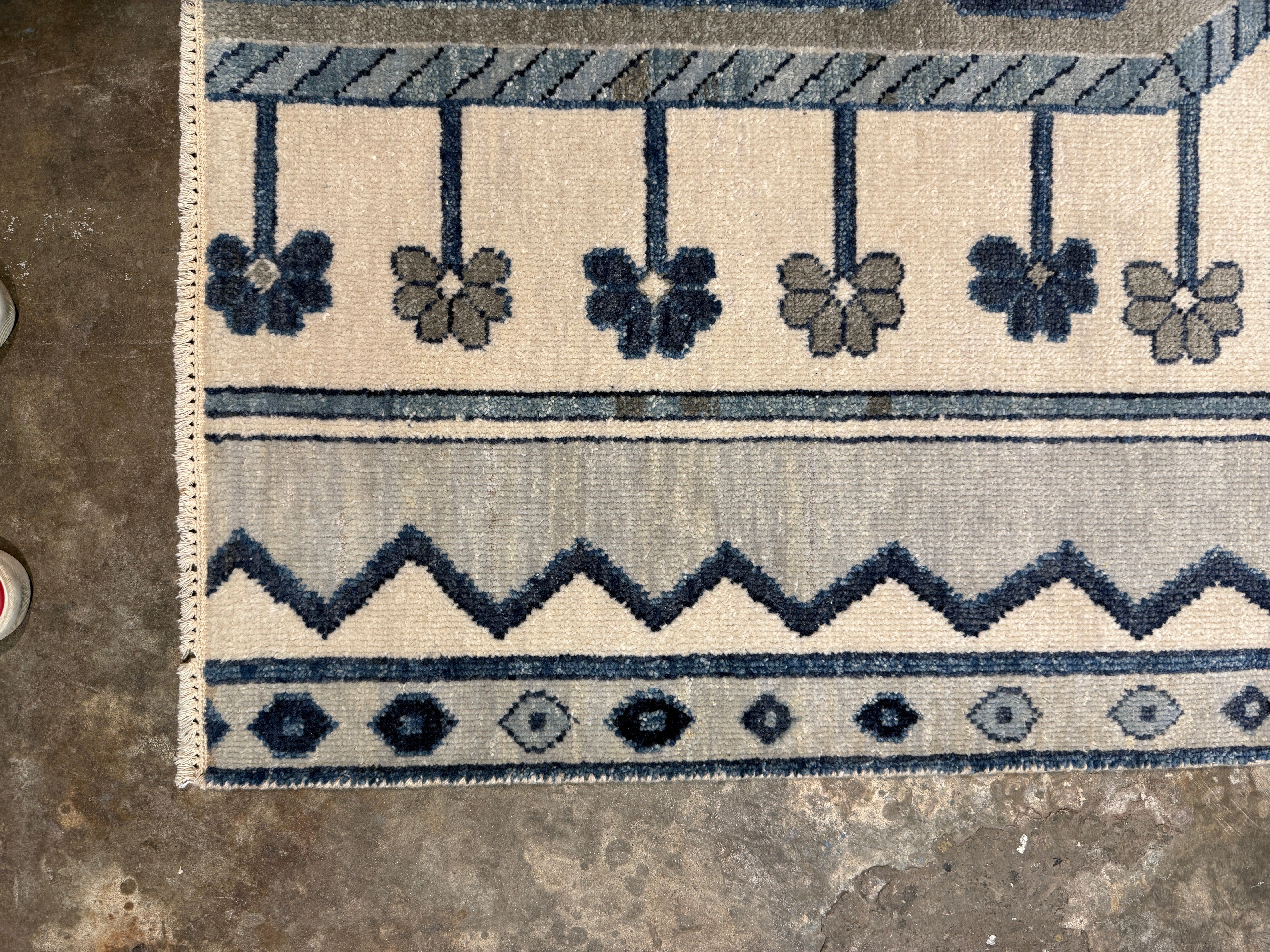 Kimberly Yussin 2.6x4 Blue Hand-Knotted Oushak Rug