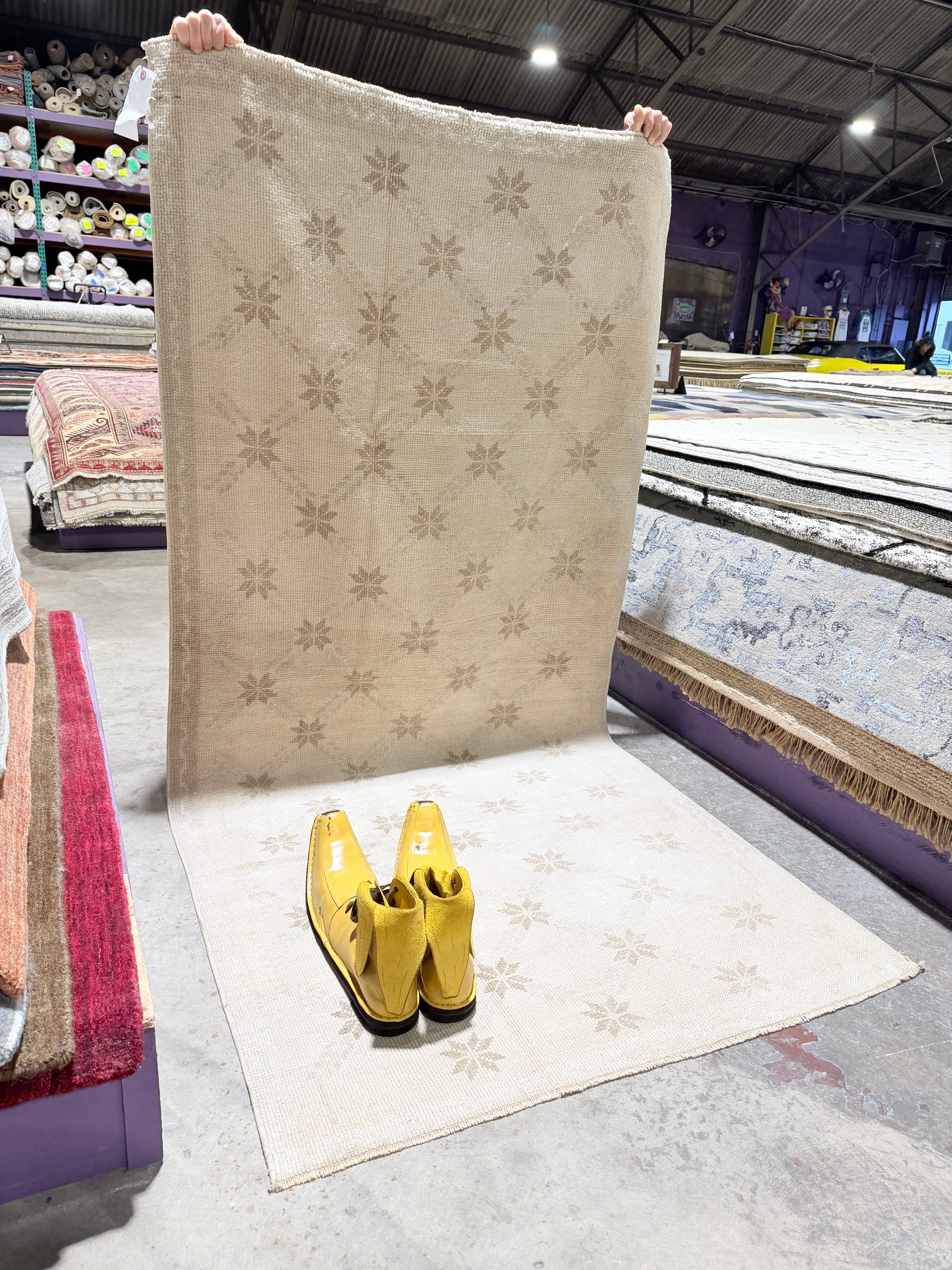 Kate Trefry 3.5x7.3 Afghani Khotan Cream Rug