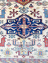 Jessie Nickson-Lopez 5.5x6.9 Afghani Kazak Cream and Red Rug