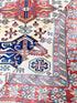 Jessie Nickson-Lopez 5.5x6.9 Afghani Kazak Cream and Red Rug