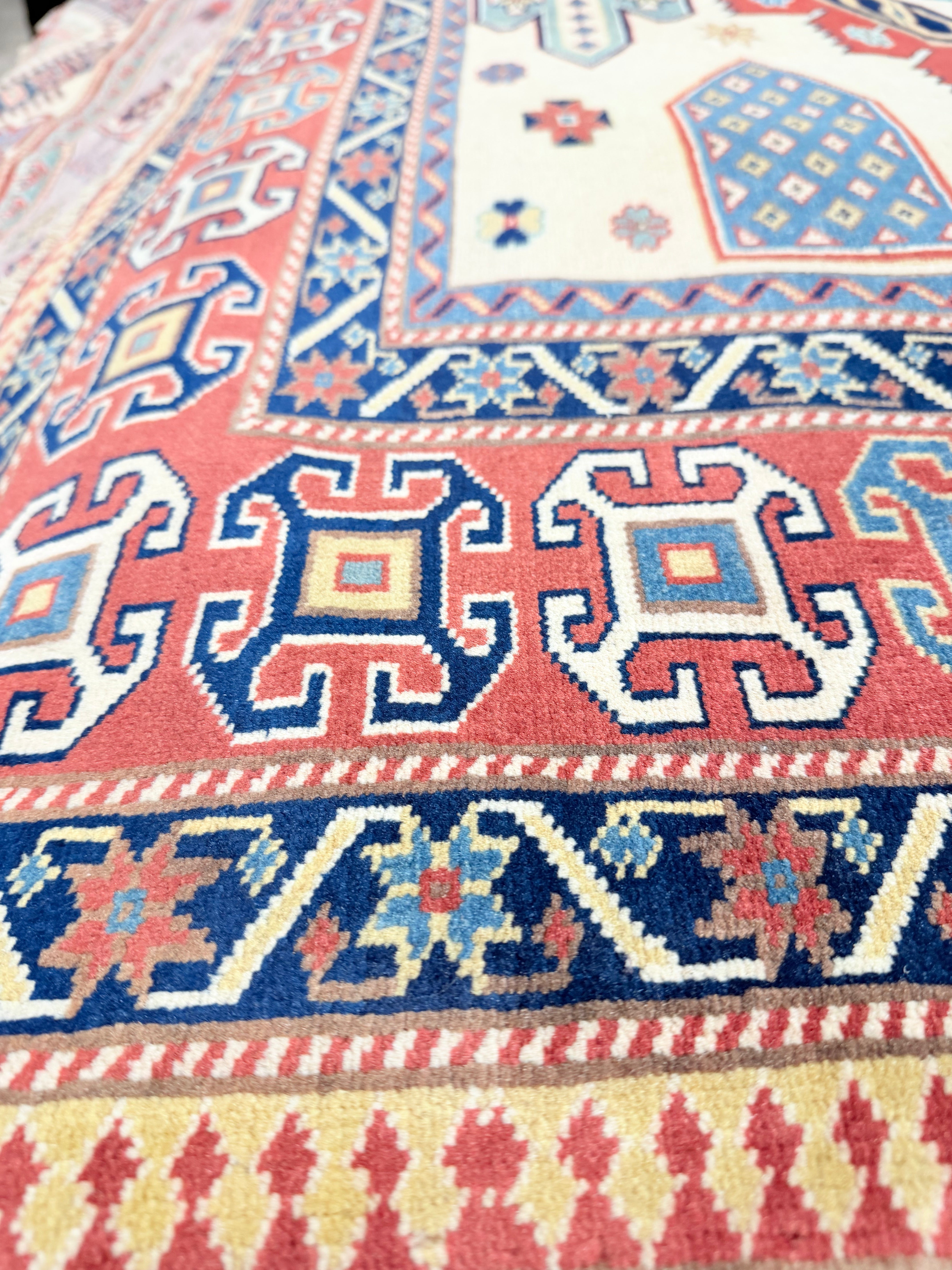 Caitlin Schneiderhan 5.4x7 Afghani Kazak Red Rug