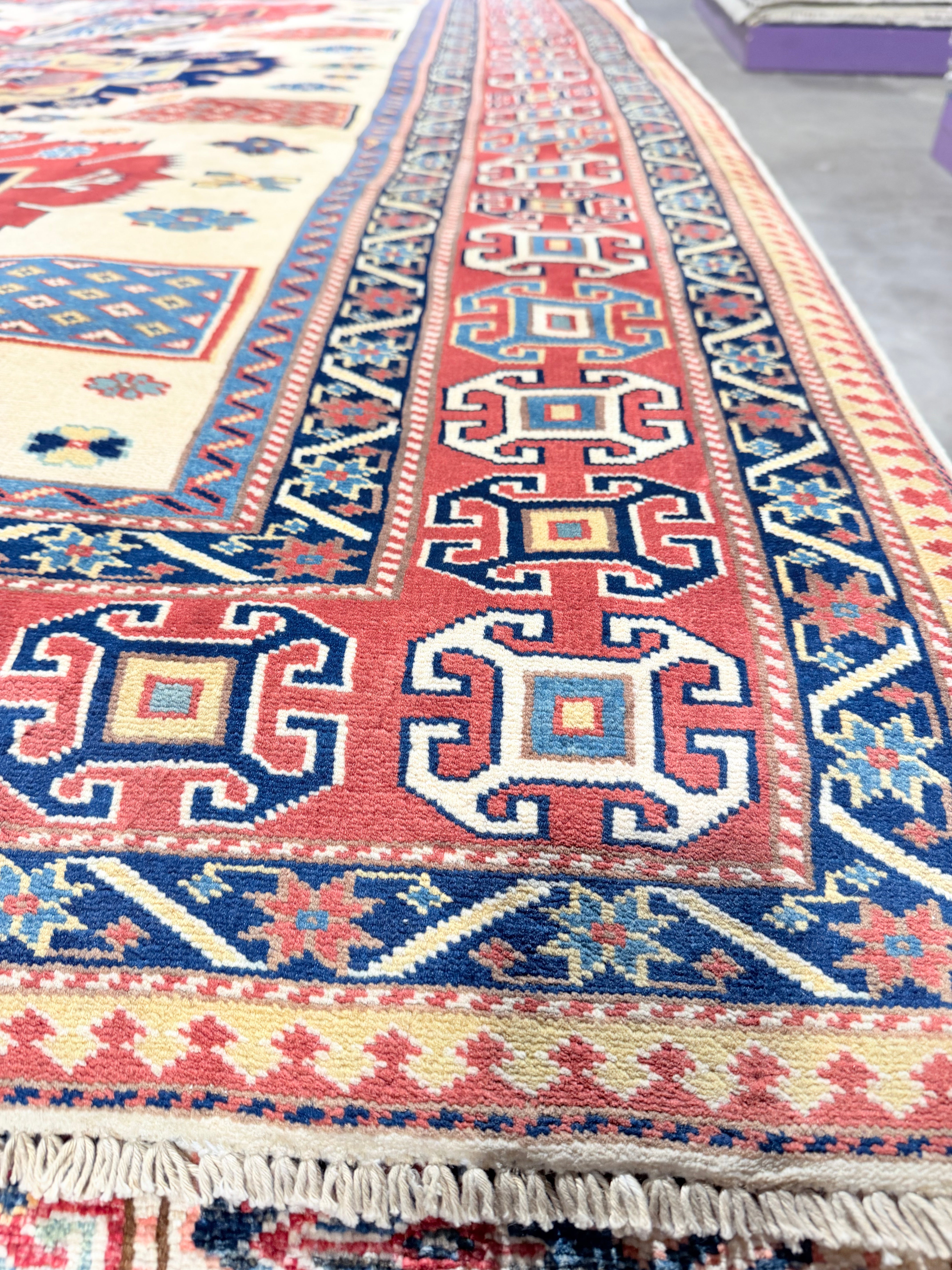 Caitlin Schneiderhan 5.4x7 Afghani Kazak Red Rug