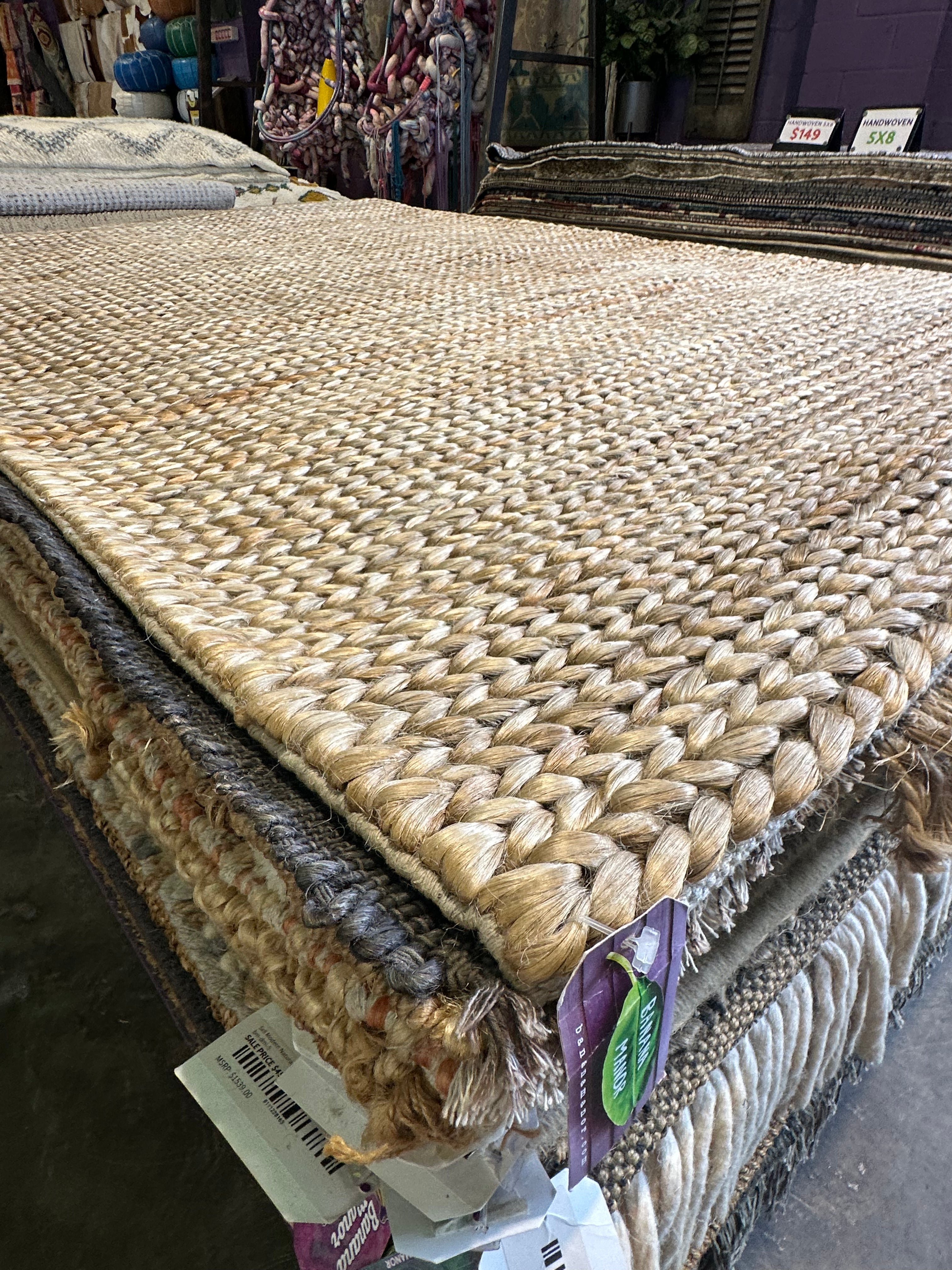 Walter White Handwoven Big Rib Natural Jute Rug (Multiple Sizes)