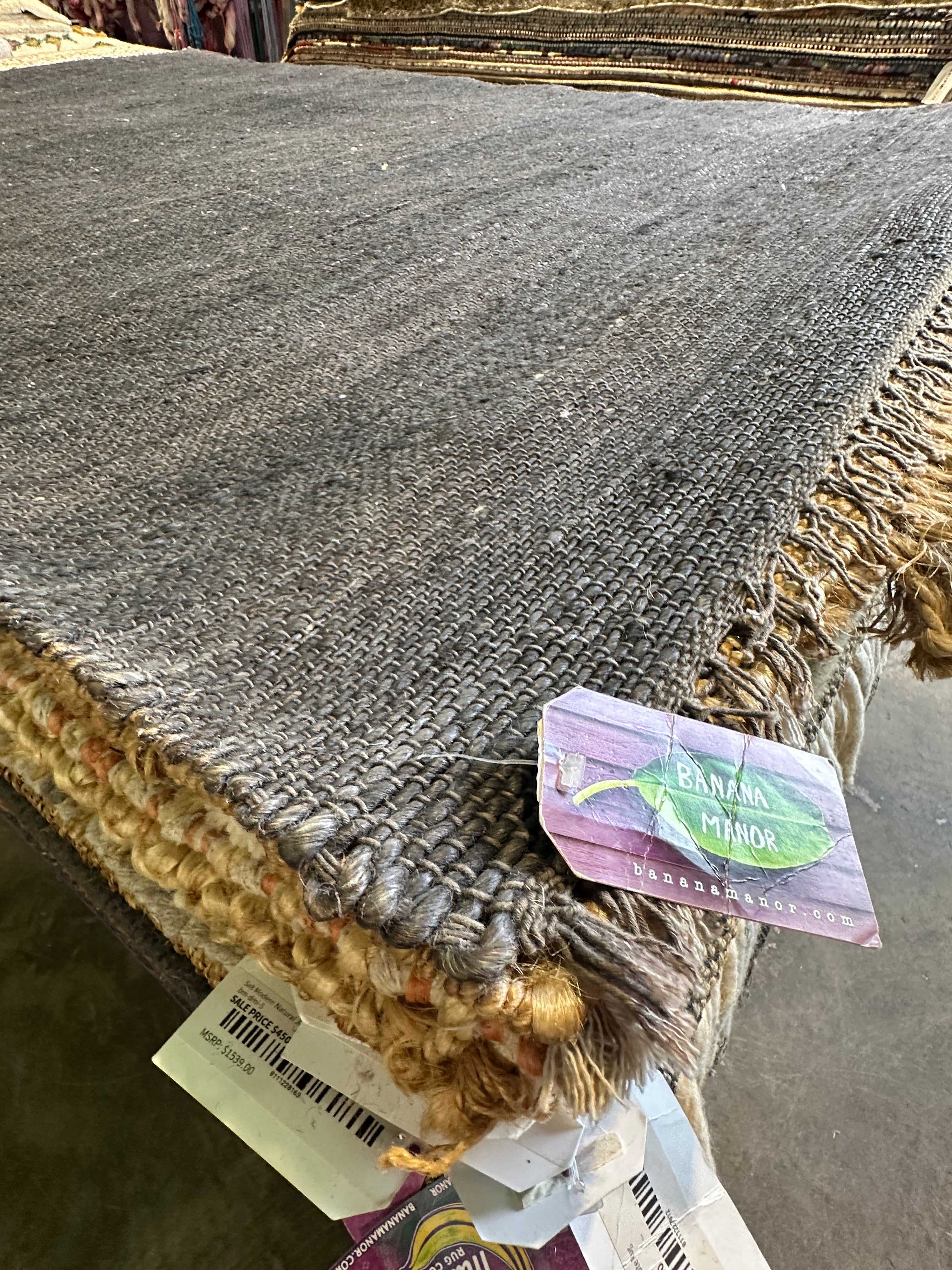 Captain Beefheart 4x6 Green Handwoven Jute Durrie Rug CLEARANCE 70% OFF