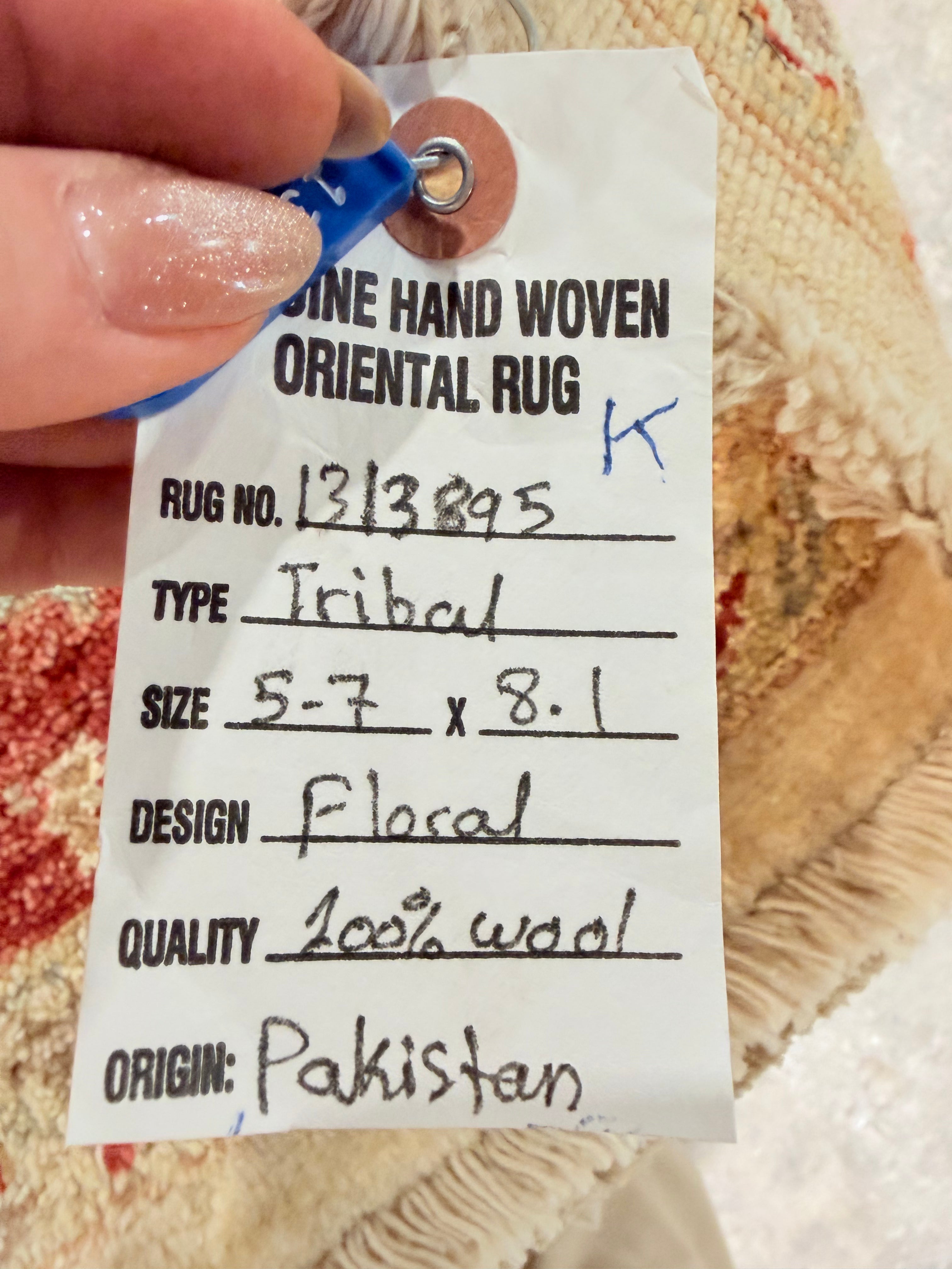 Alison Tatlock 5.7x8.1 Afghani Oushak Red and Ivory Rug