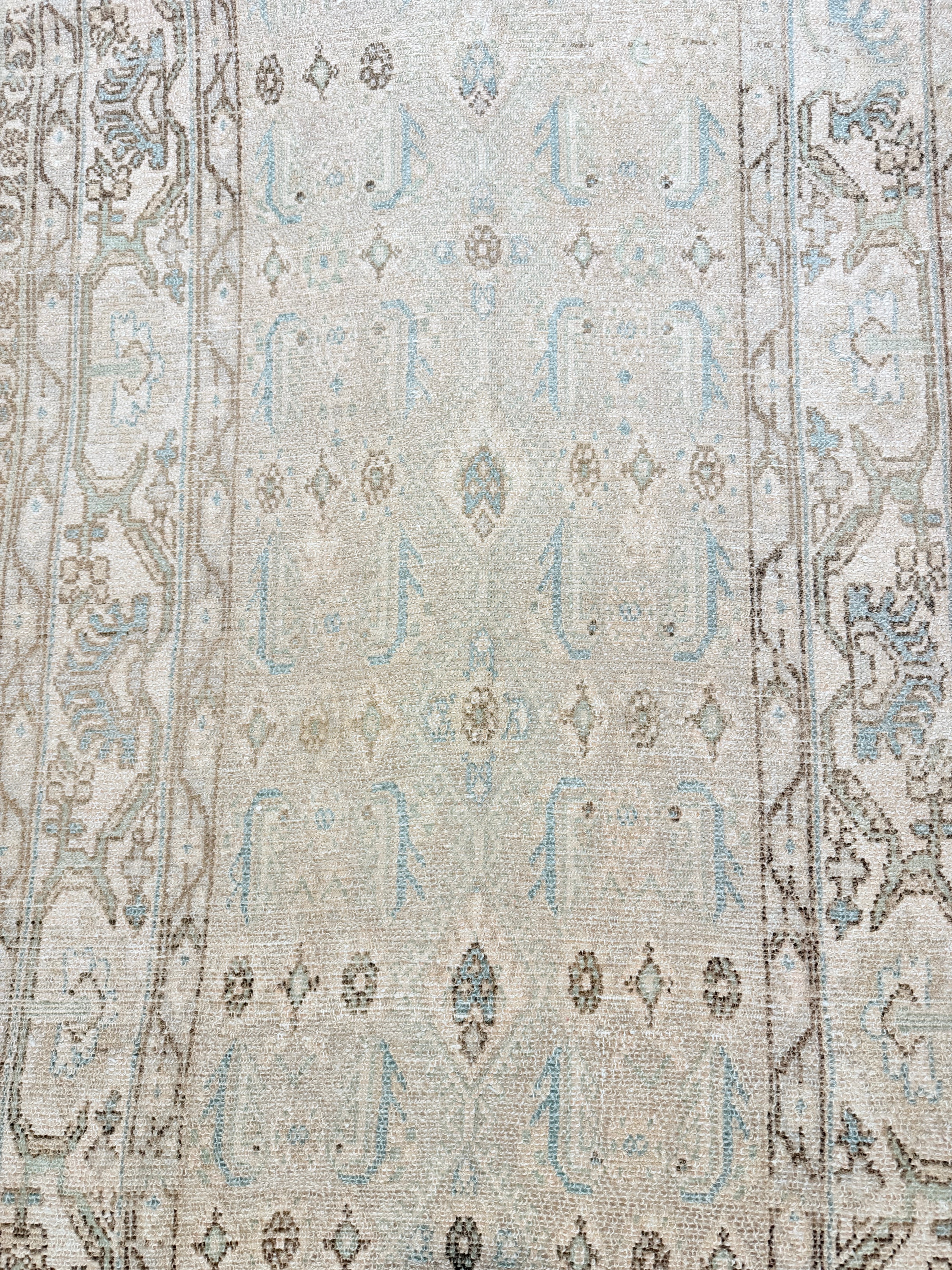 Paige Huston 3.5x13 Vintage Turkish Green and Brown Runner