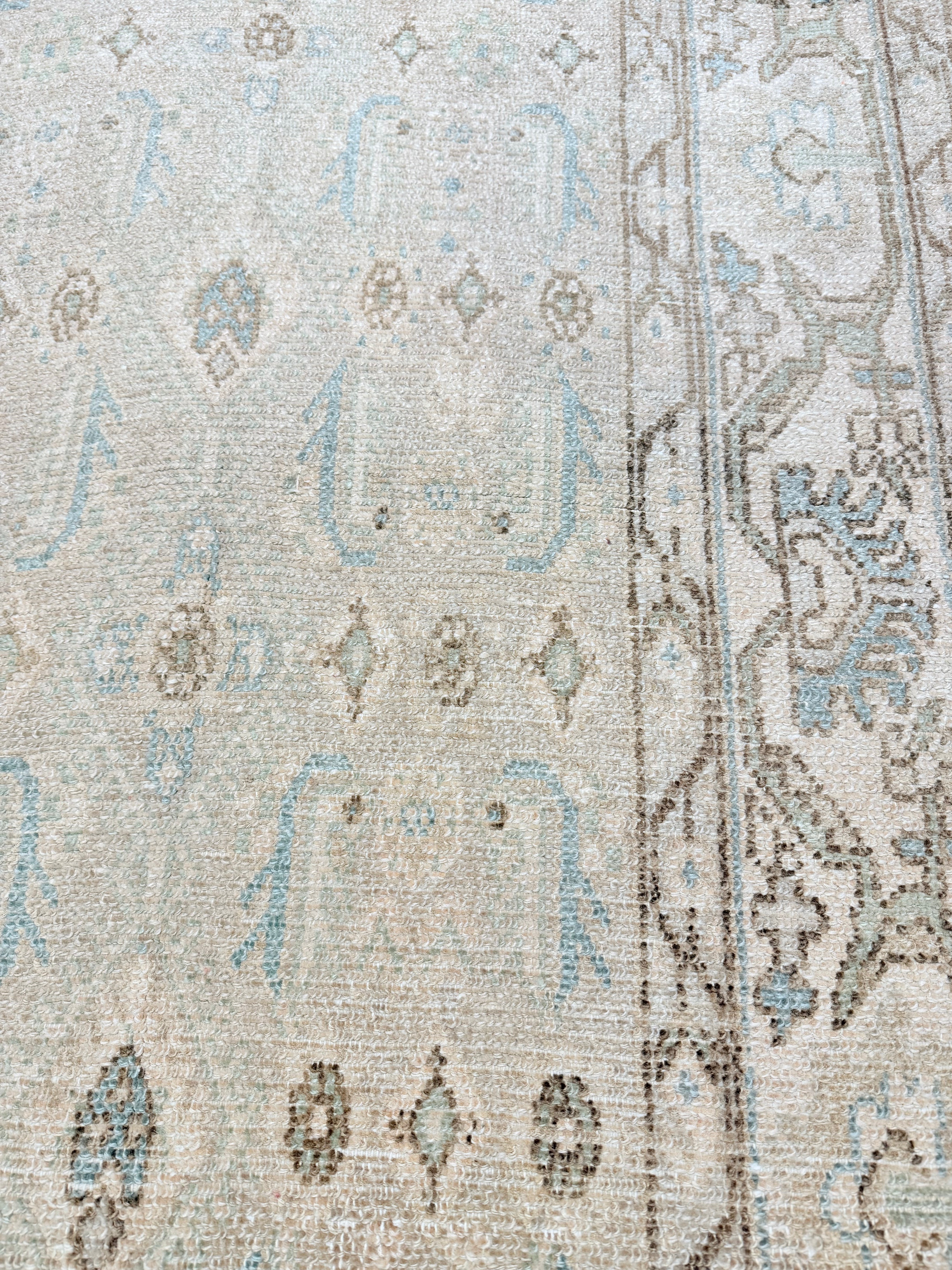 Paige Huston 3.5x13 Vintage Turkish Green and Brown Runner