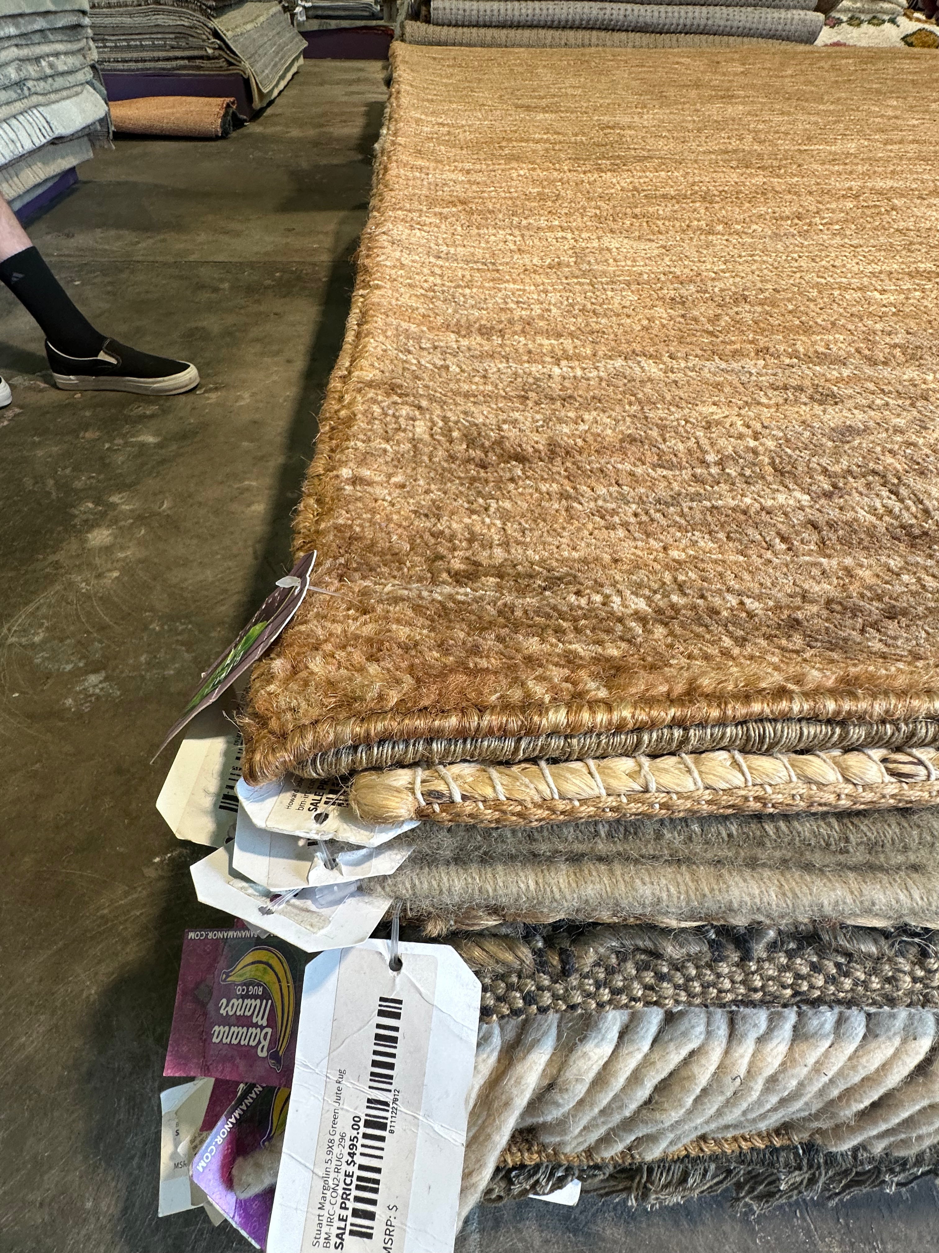 T.C. Calvin 4.9X8 Brown Sheared Durrie Rug