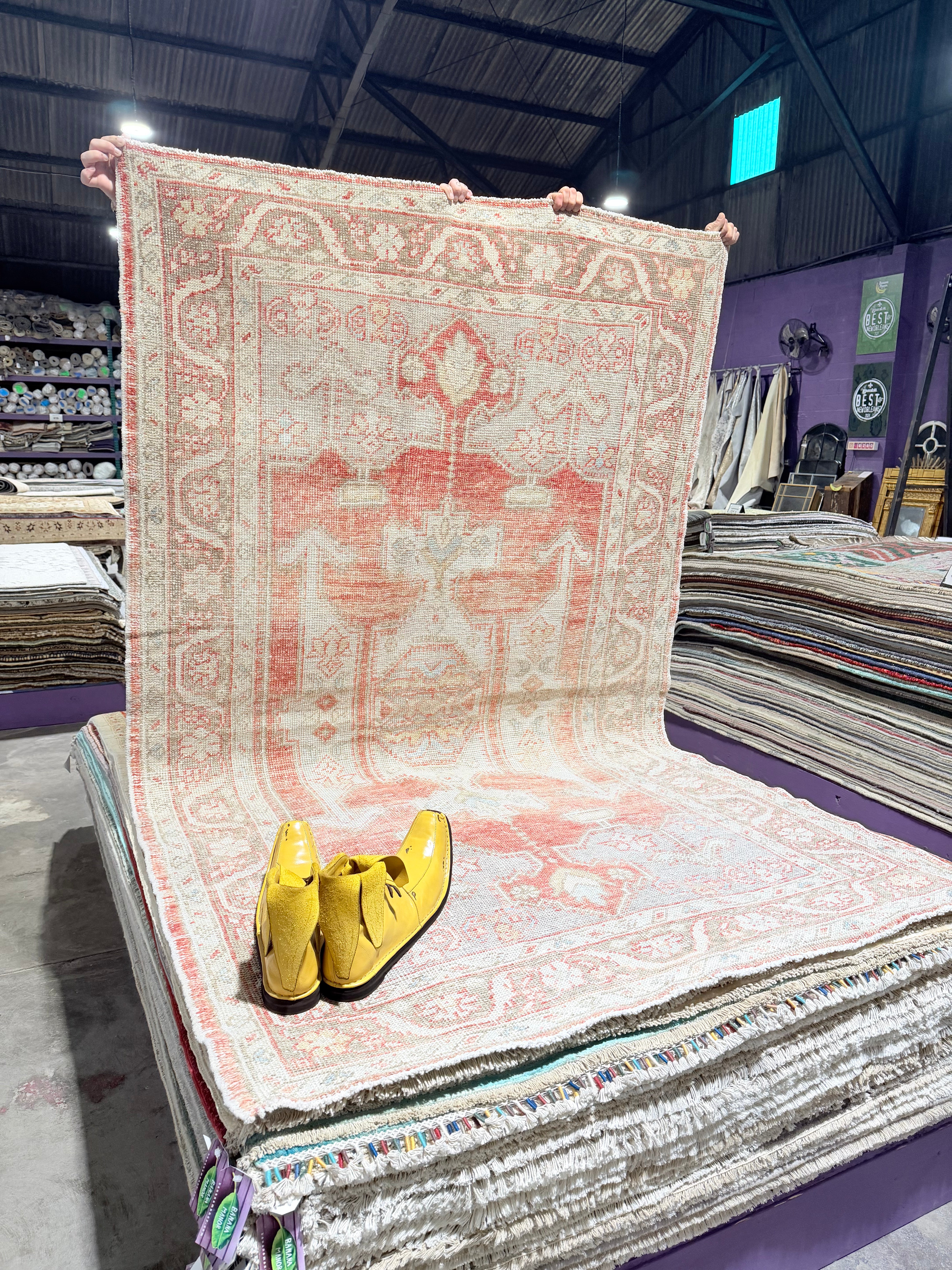 Stacy Austin 4.10x8 Turkish Ivory and Red Rug