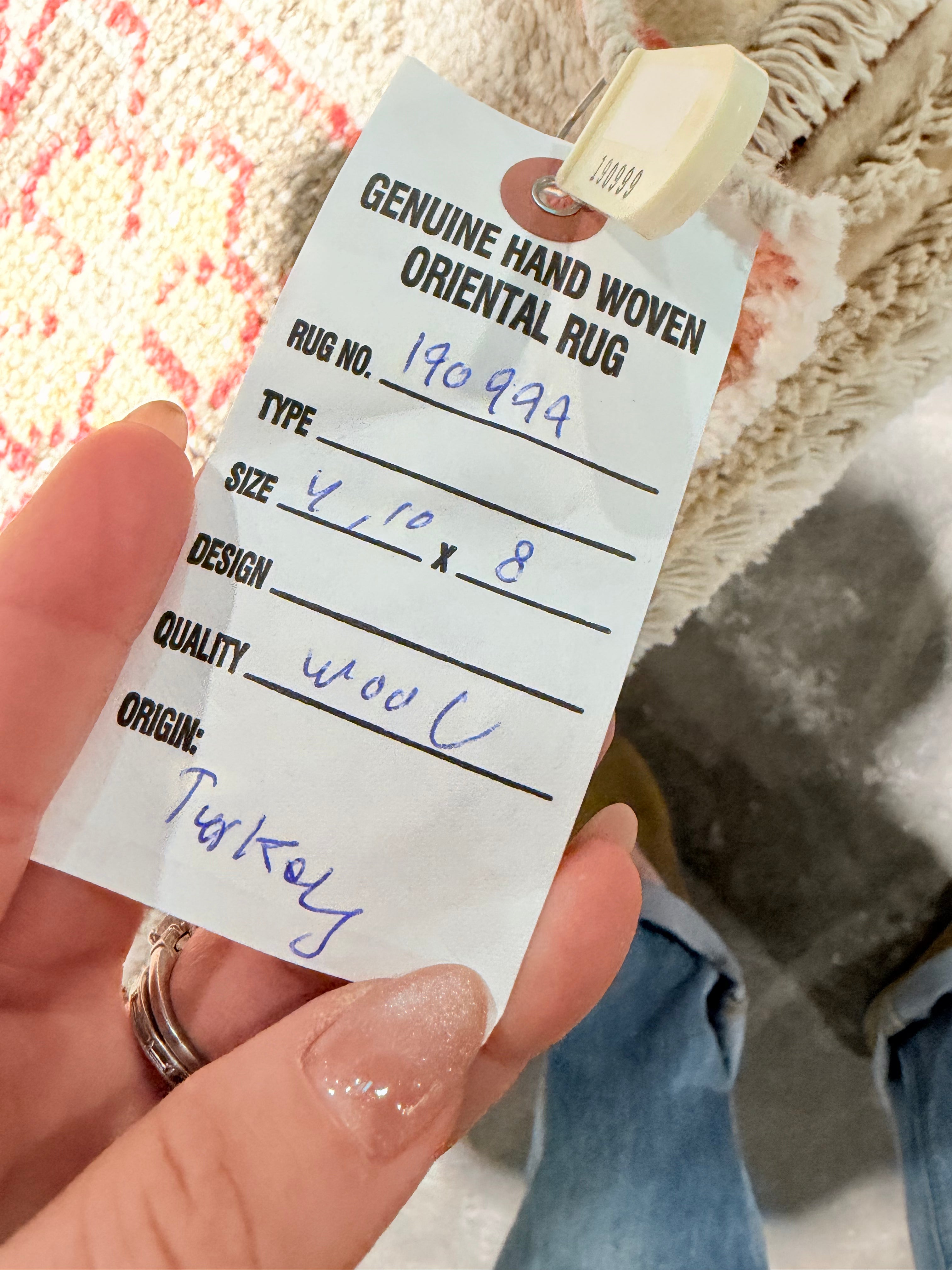 Stacy Austin 4.10x8 Turkish Ivory and Red Rug