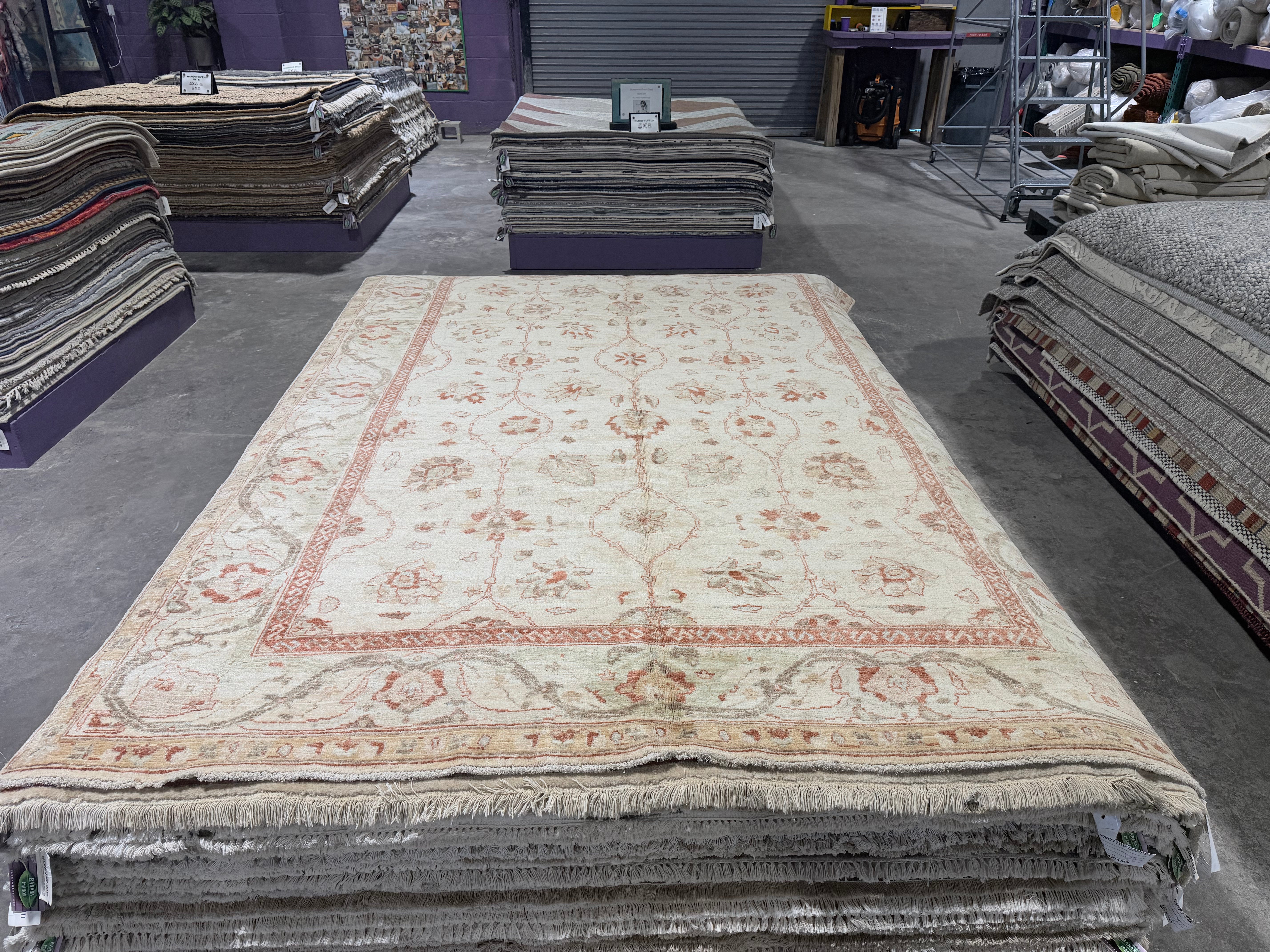 Kevin Kobinsky 6x9.11 Afghani Oushak Ivory Rug