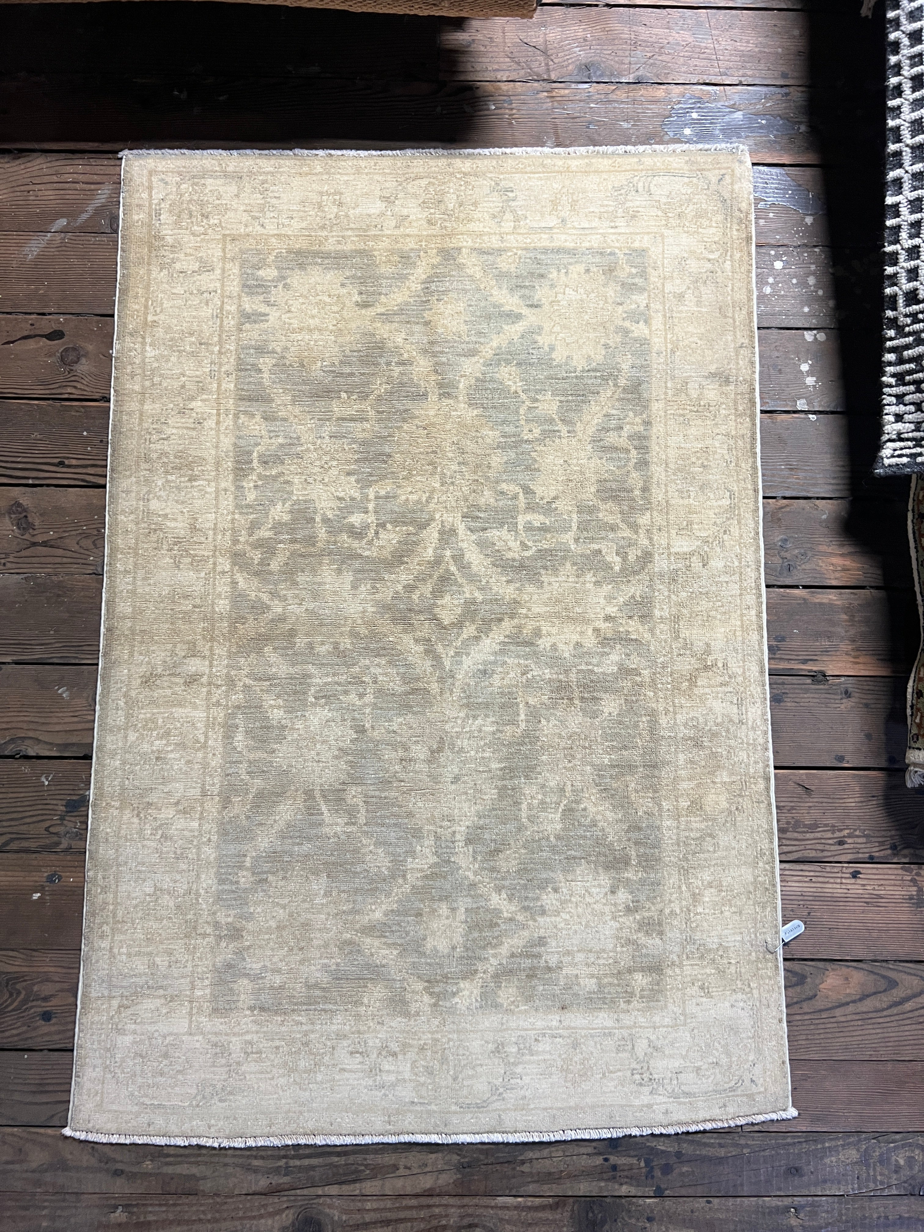 Maryann Forrester 3.3x4.9 Ivory and Brown Hand-Knotted Farhan Rug