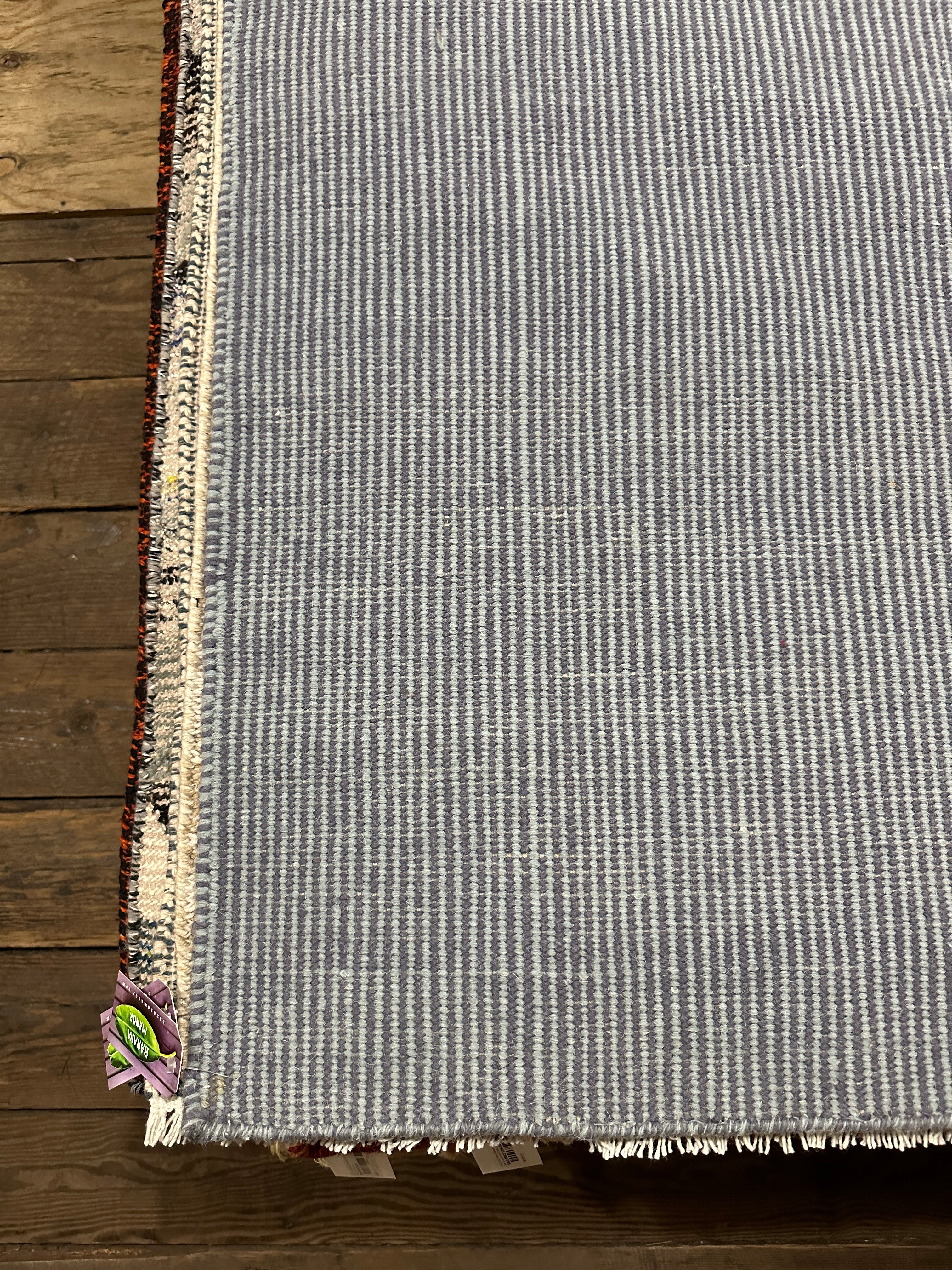 Alan 5.3x7.6 Hand-Woven Durrie Ivory and Light Blue