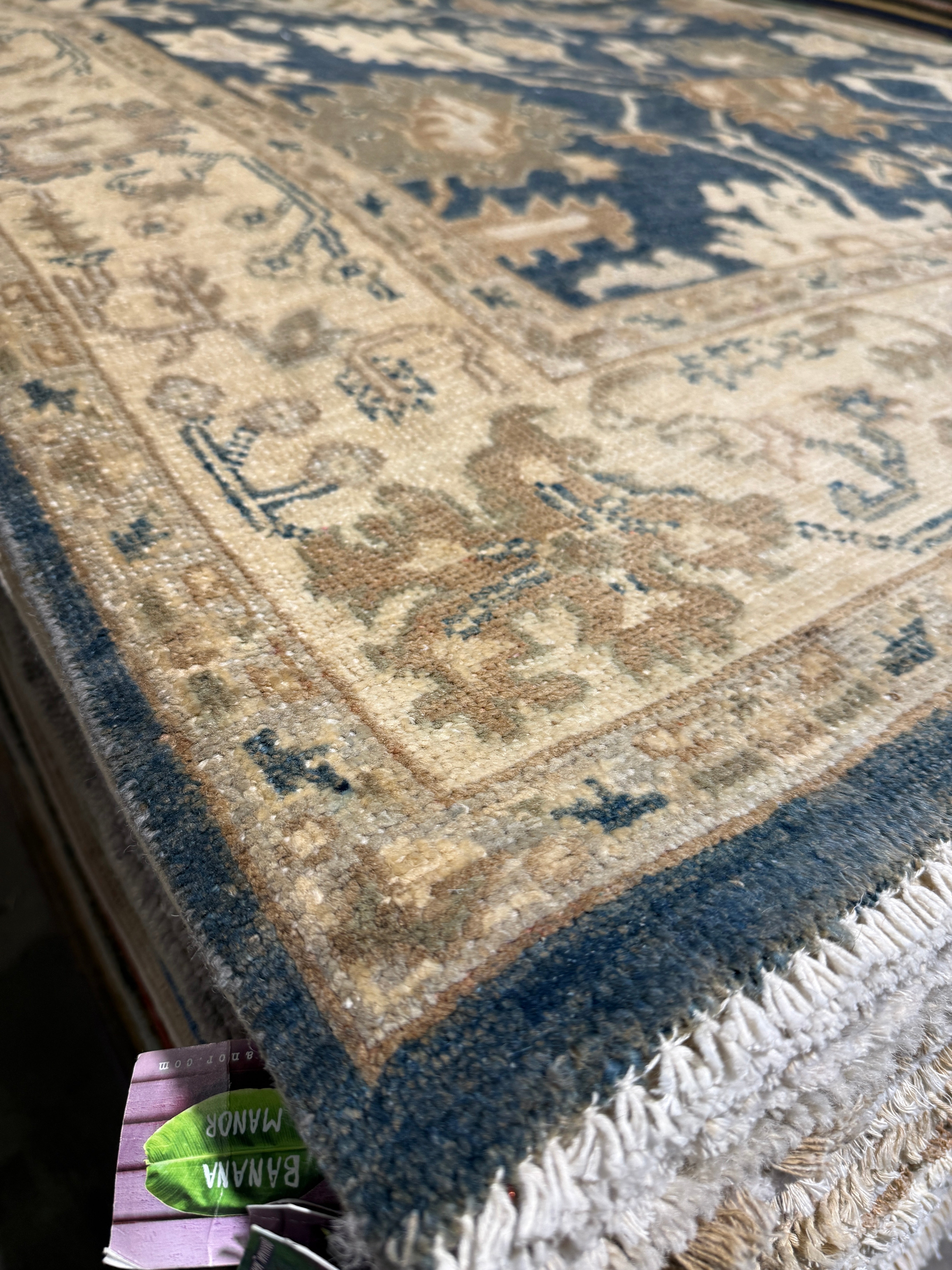 Kristen Antaya 5.2x7.6 Blue Whitewashed Hand-Knotted Oushak