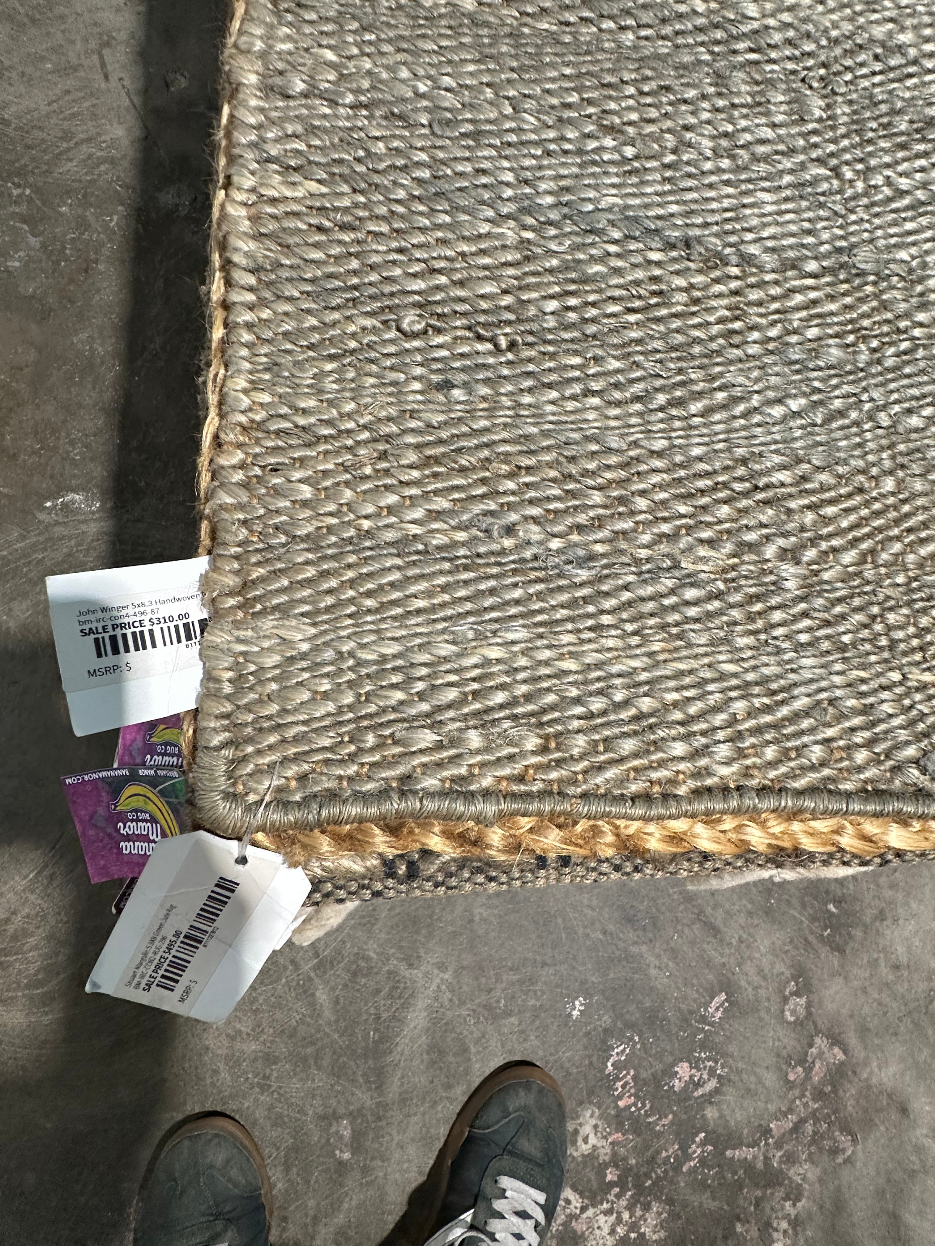 Stuart Margolin 5.9X8 Grey Jute Rug