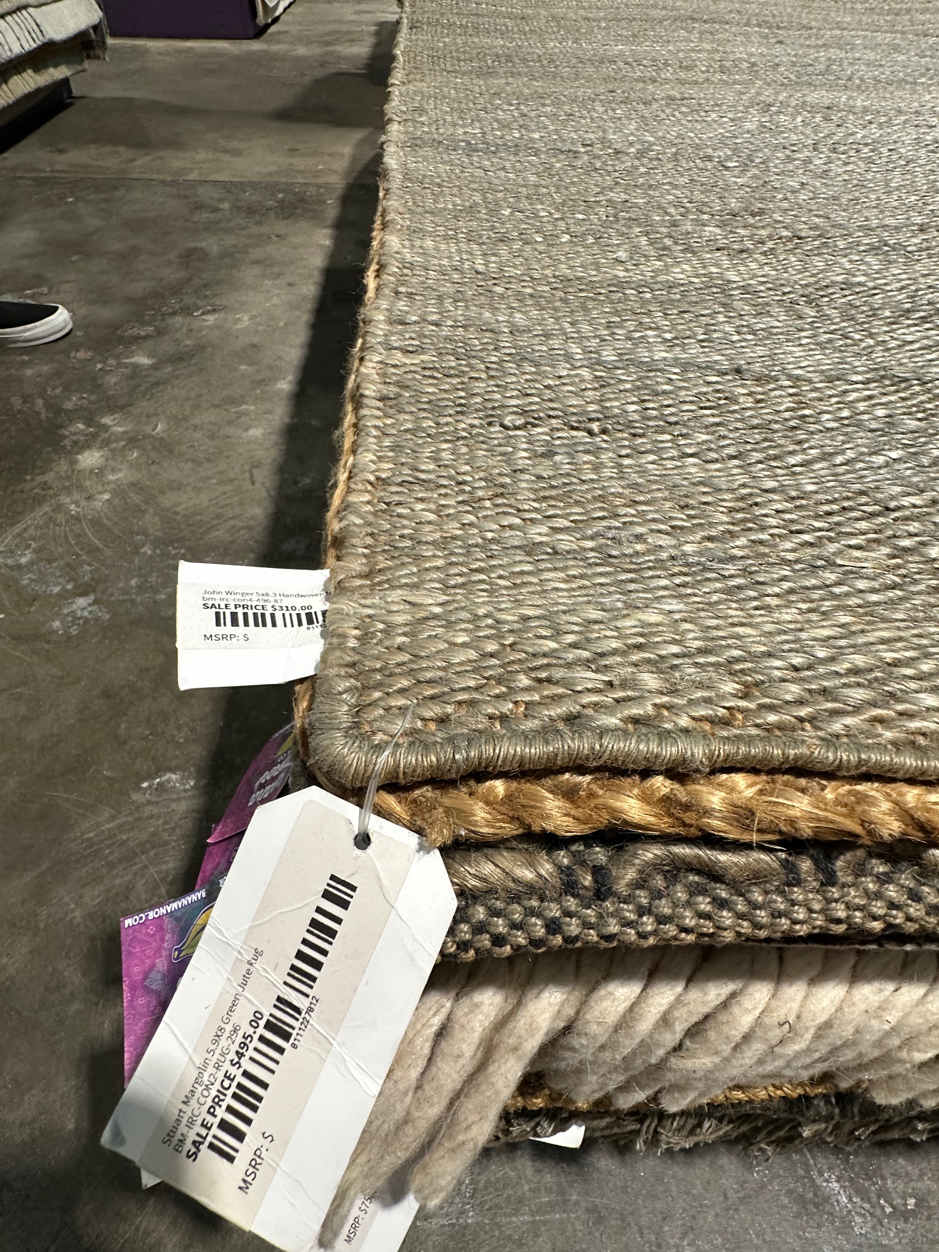 Stuart Margolin 5.9X8 Grey Jute Rug