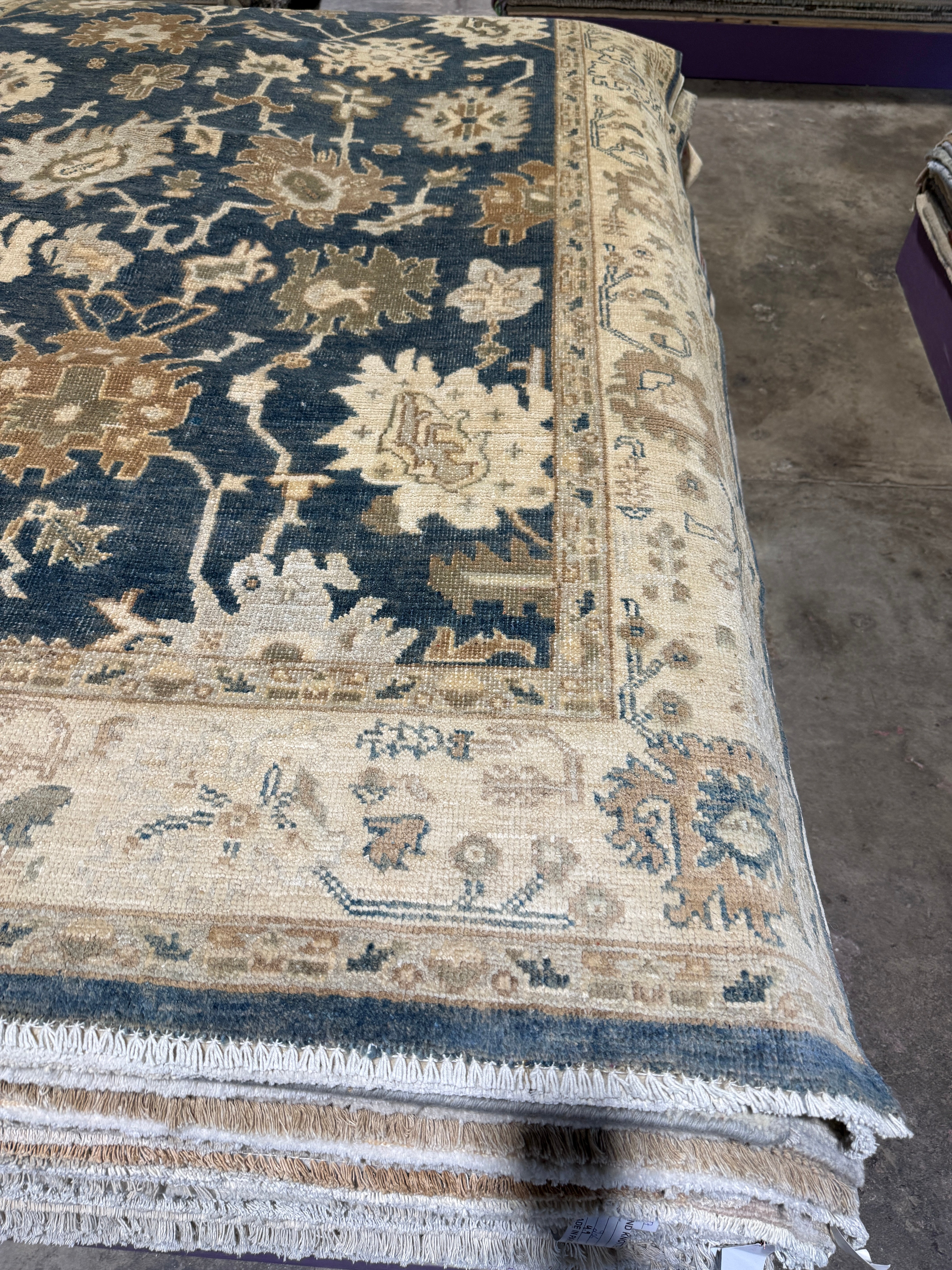 Kristen Antaya 5.2x7.6 Blue Whitewashed Hand-Knotted Oushak