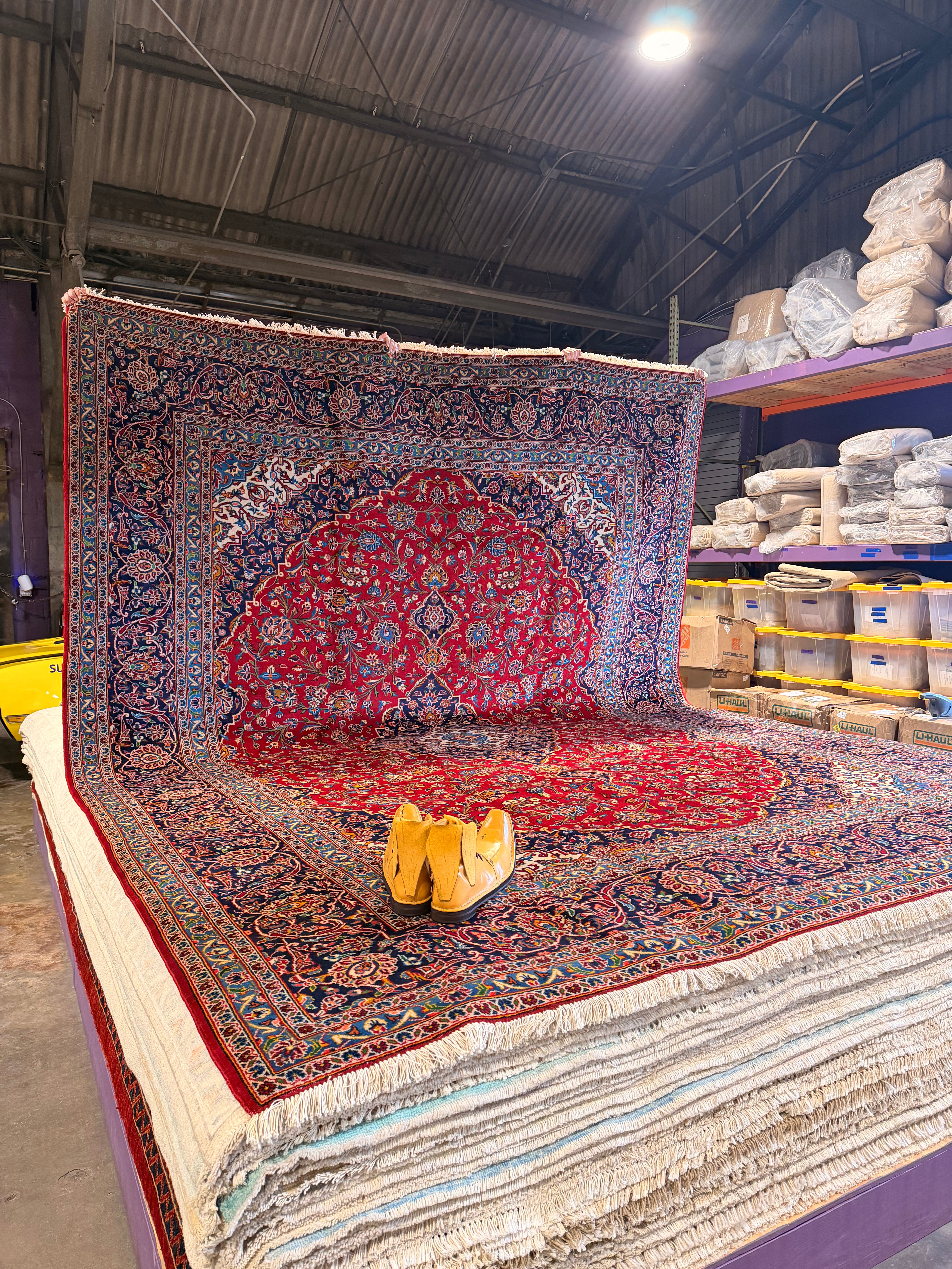 Millie Bobby Brown 9.9x13.2 Iranian Persian Khashan Red Rug