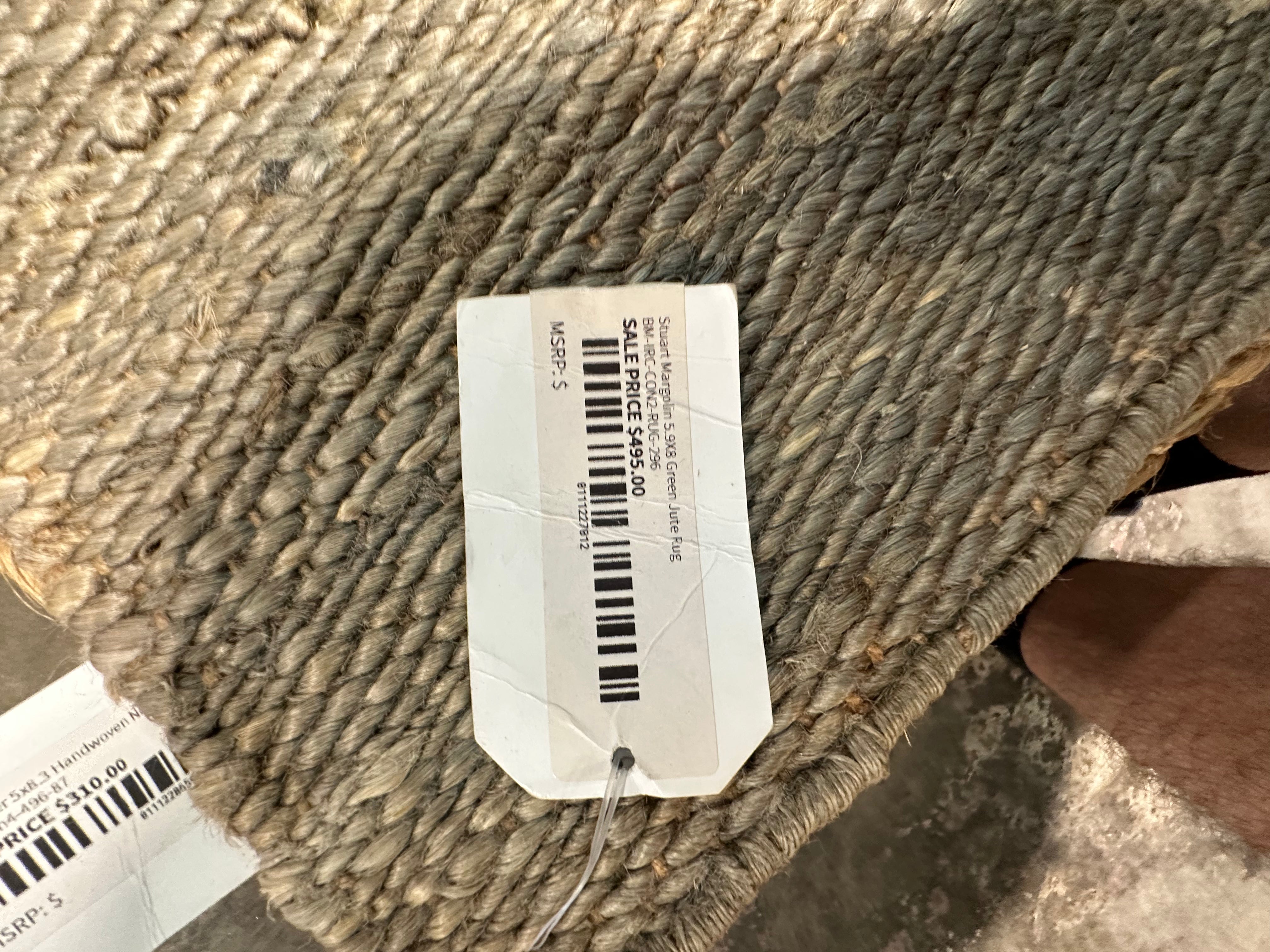 Stuart Margolin 5.9X8 Grey Jute Rug