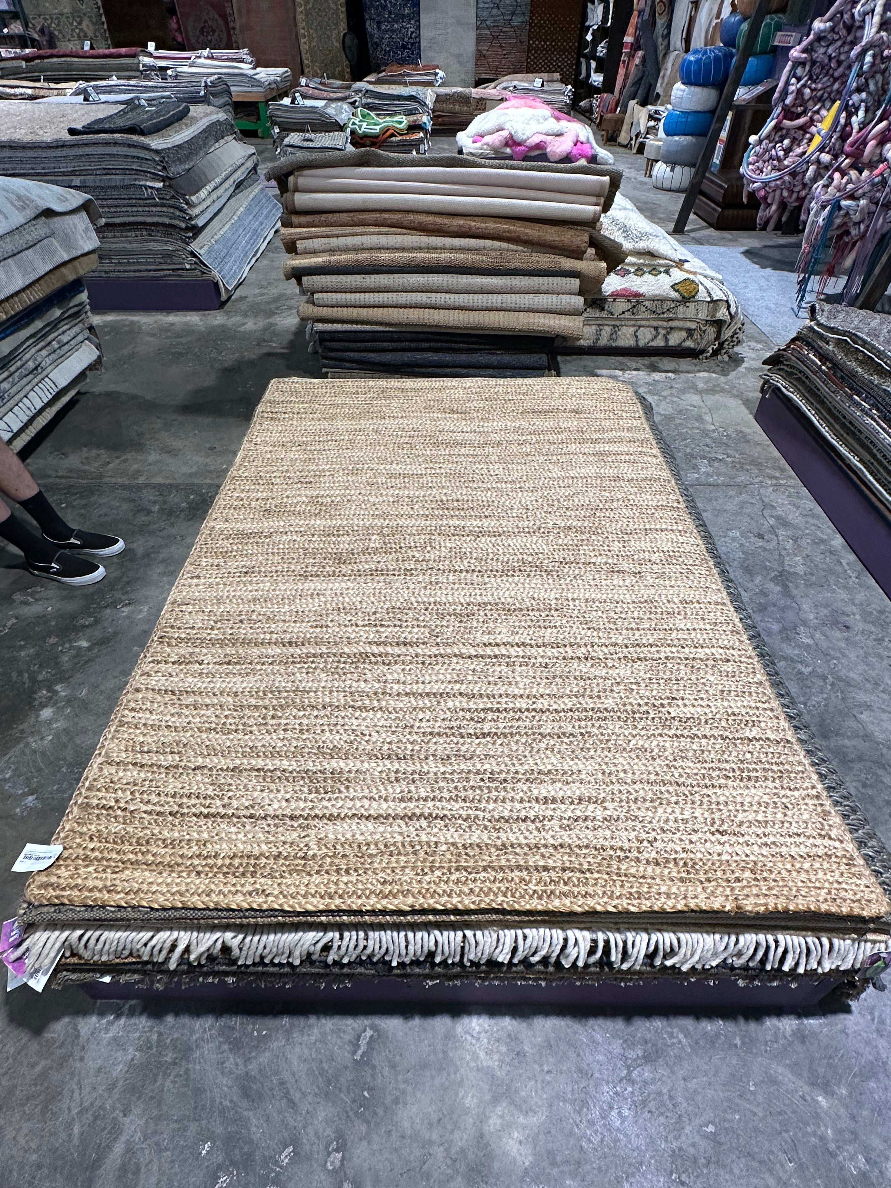 John Winger 5x8.3 Handwoven Natural Jute Rug