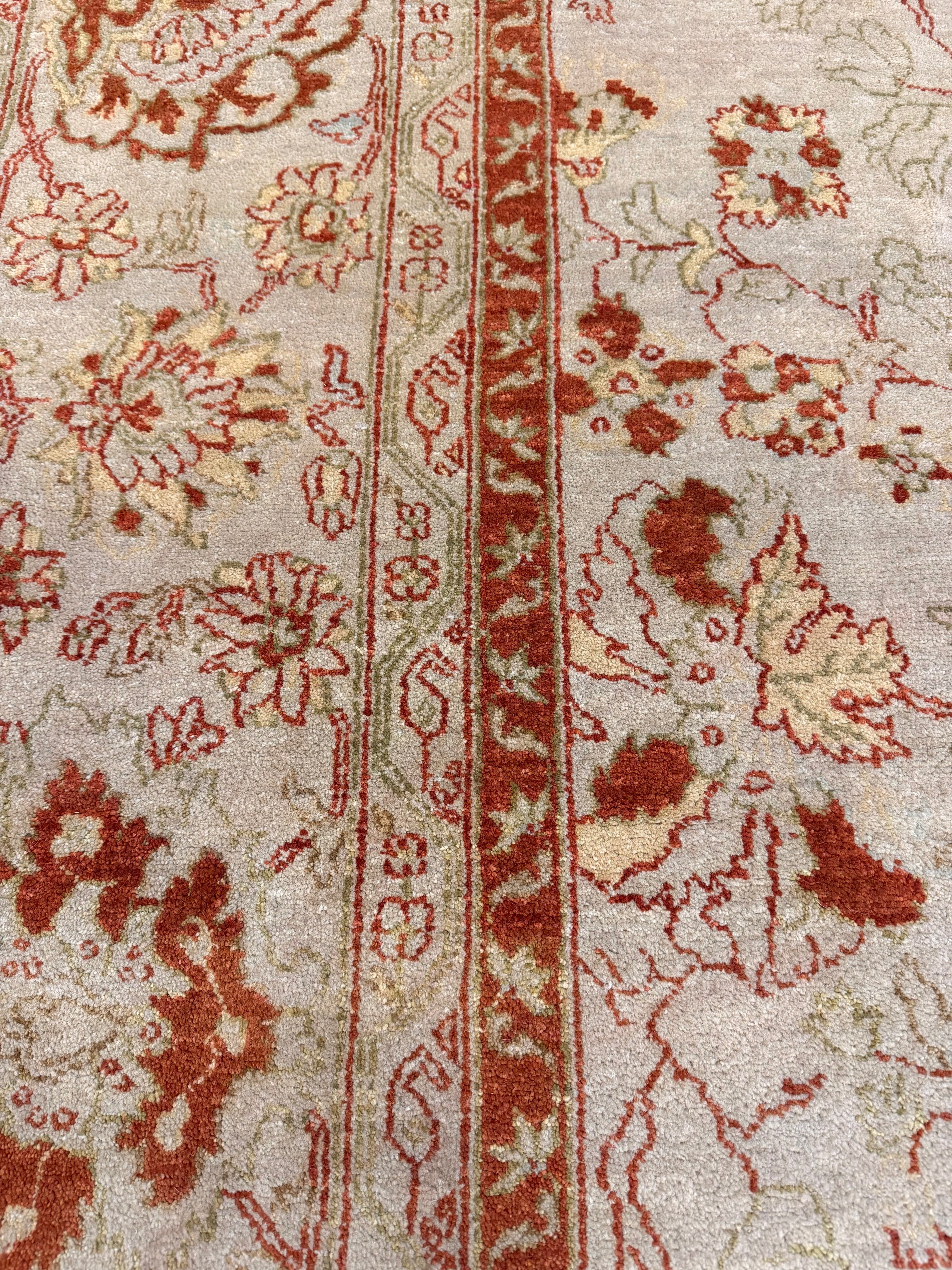 Ms. Kelly 10x13.11 Persian Ivory and Red Rug