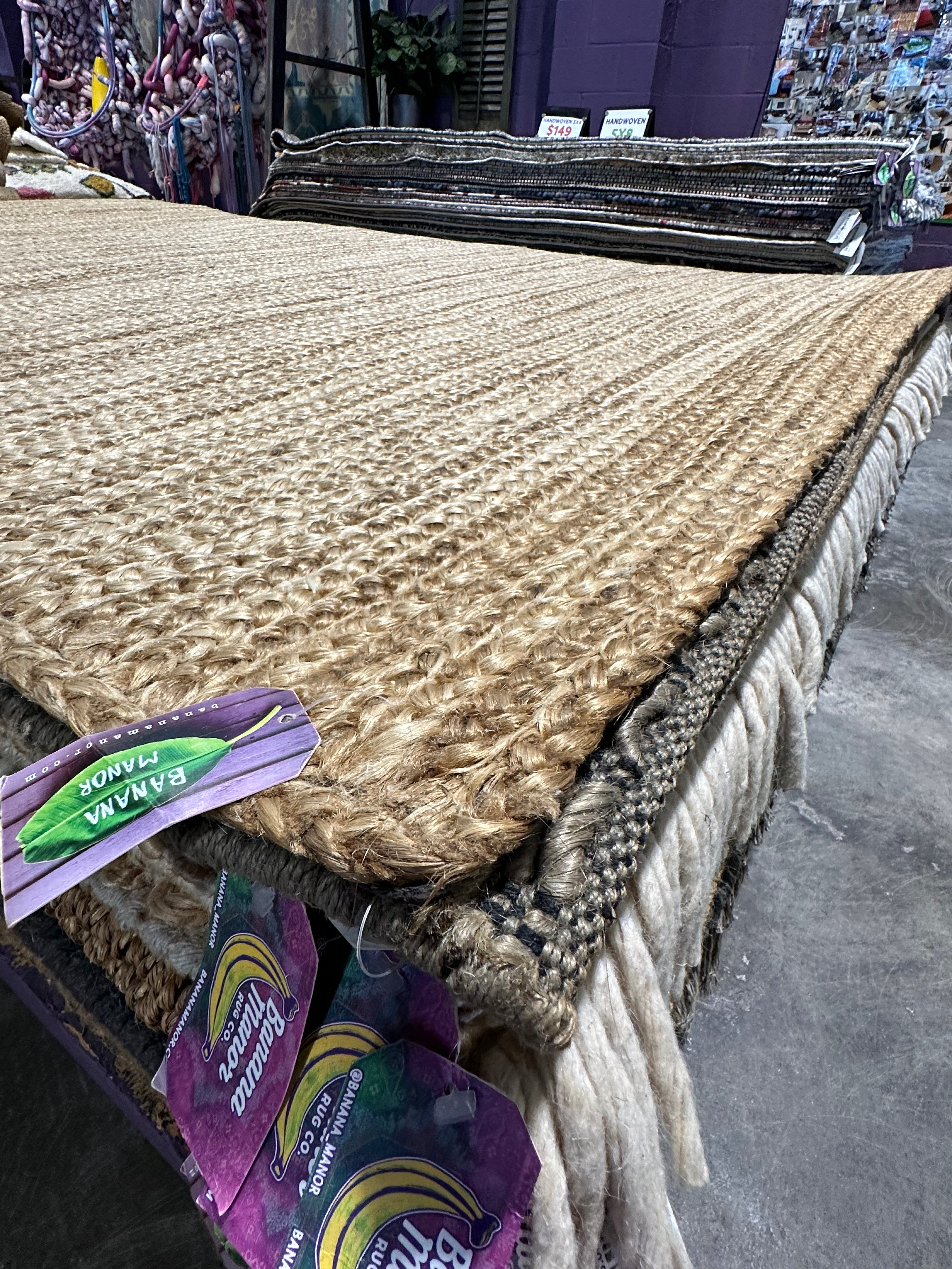 John Winger 5x8.3 Handwoven Natural Jute Rug