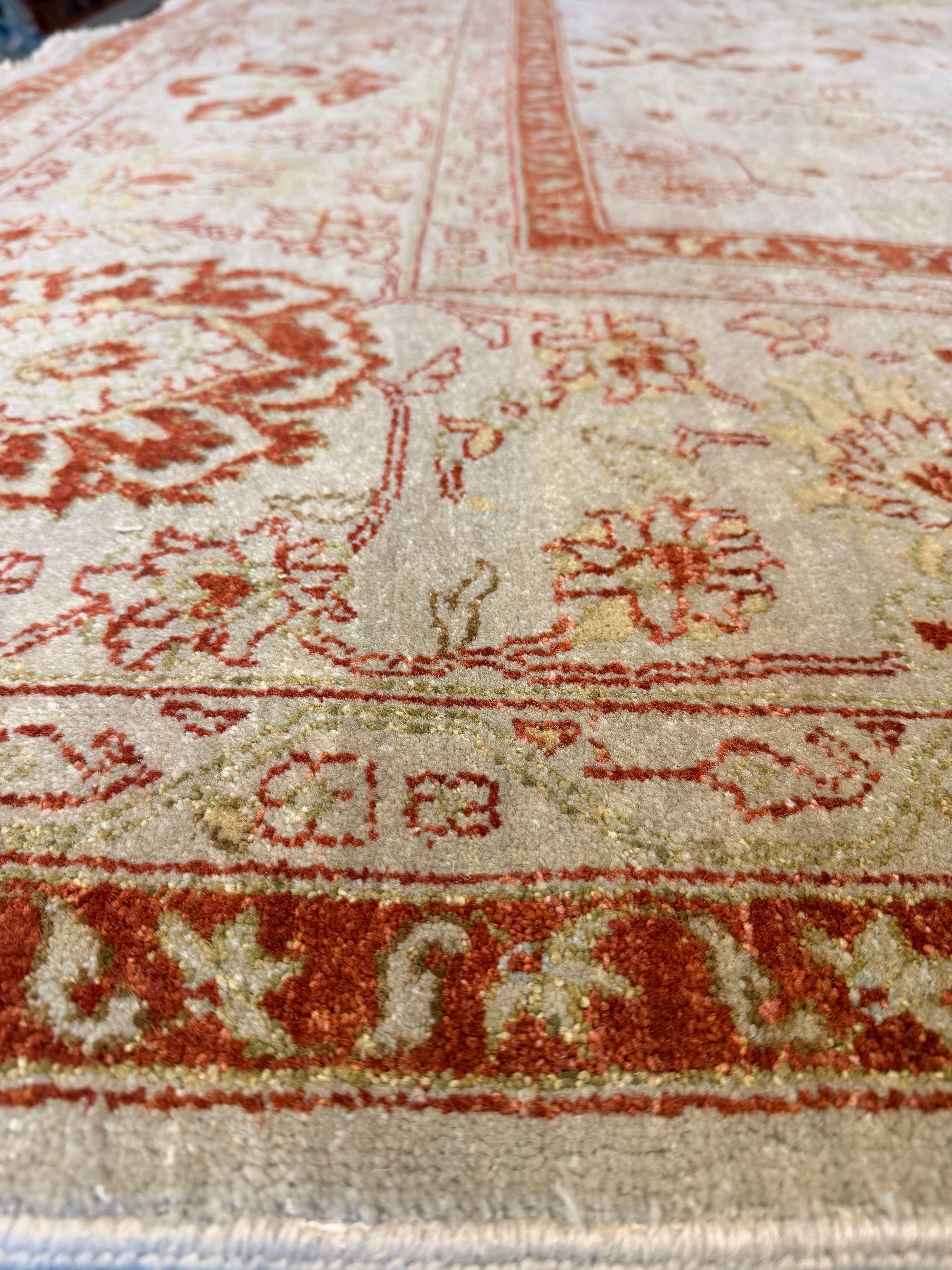 Ms. Kelly 10x13.11 Persian Ivory and Red Rug