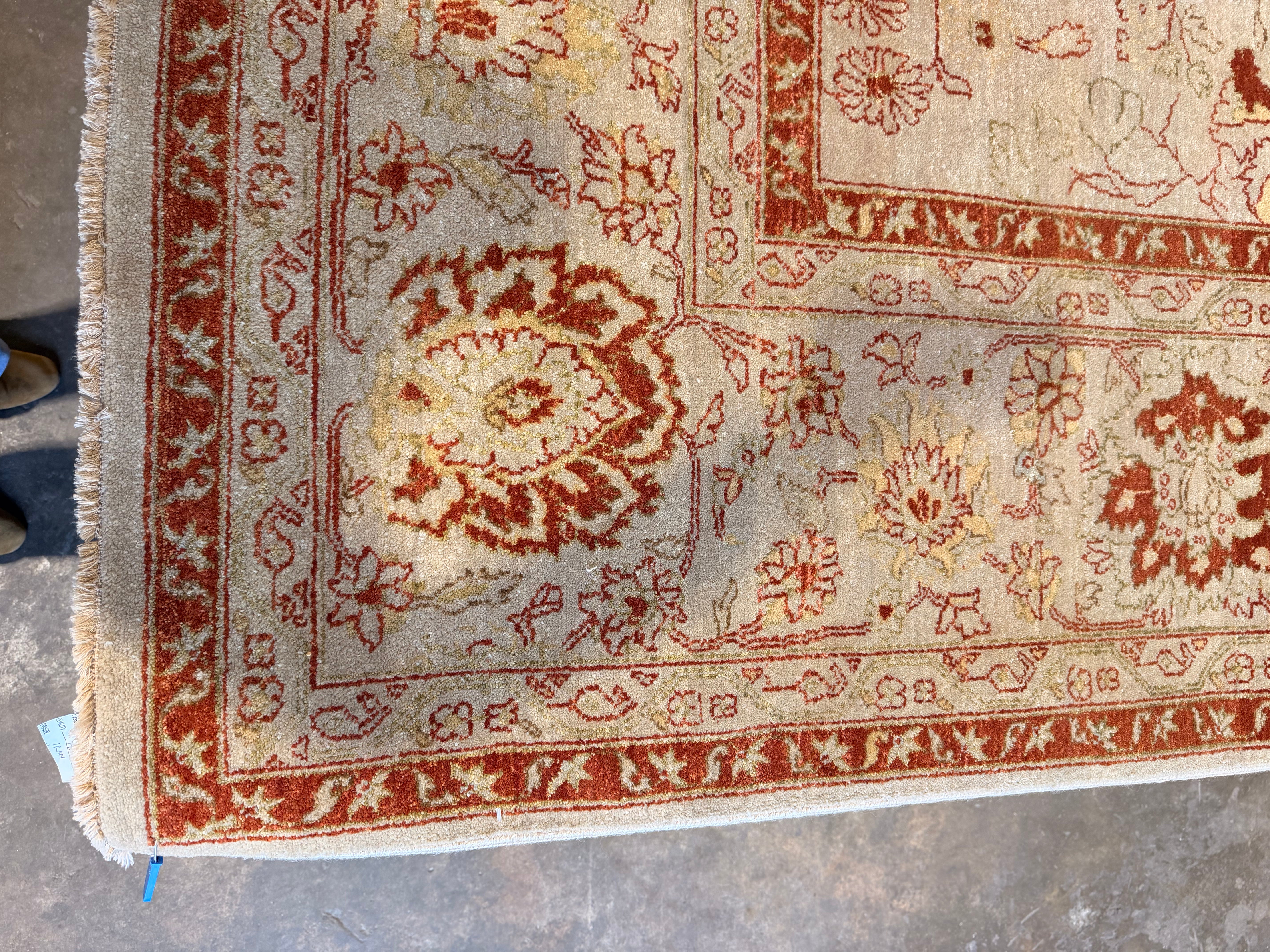 Ms. Kelly 10x13.11 Persian Ivory and Red Rug