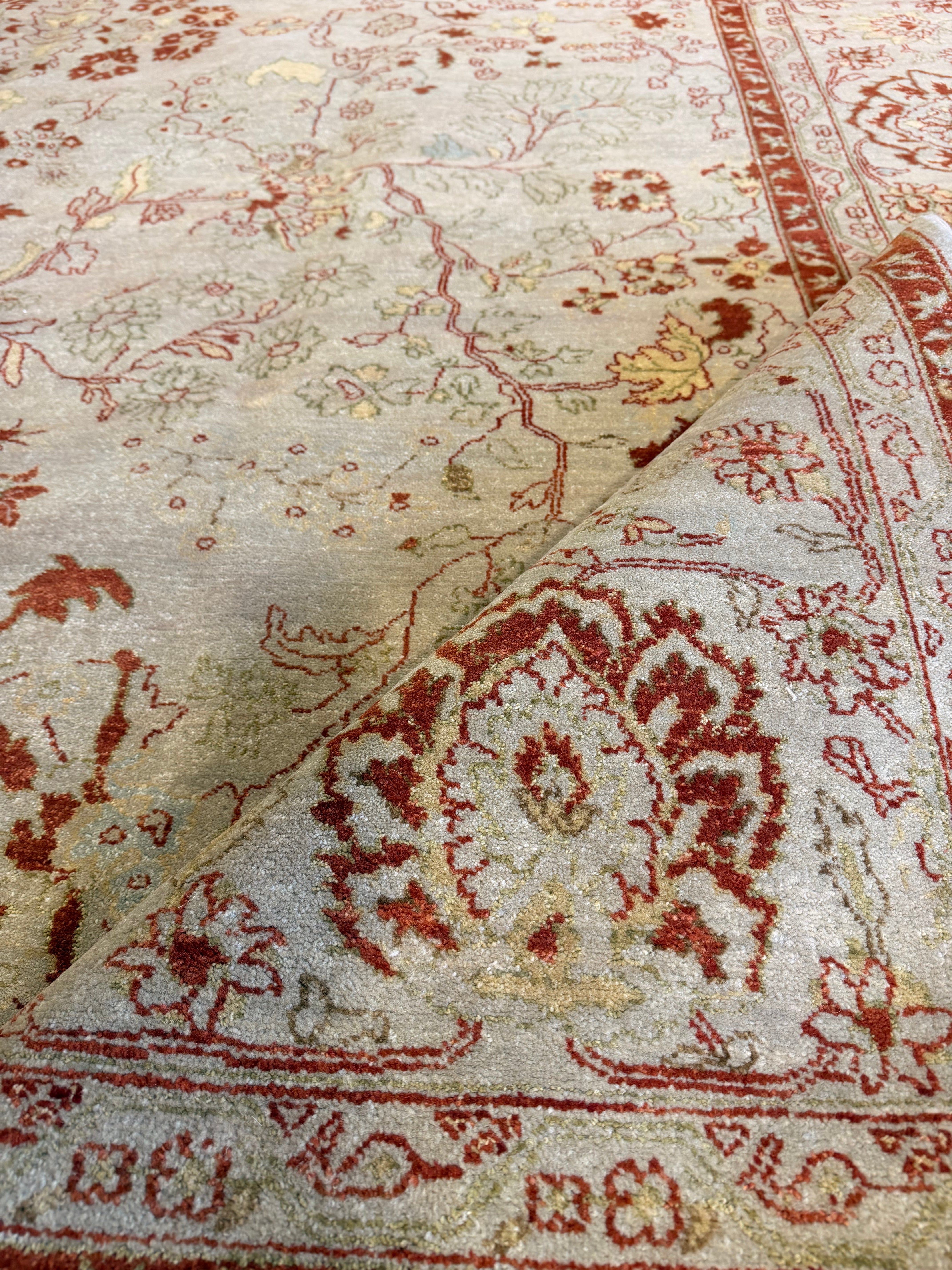 Ms. Kelly 10x13.11 Persian Ivory and Red Rug