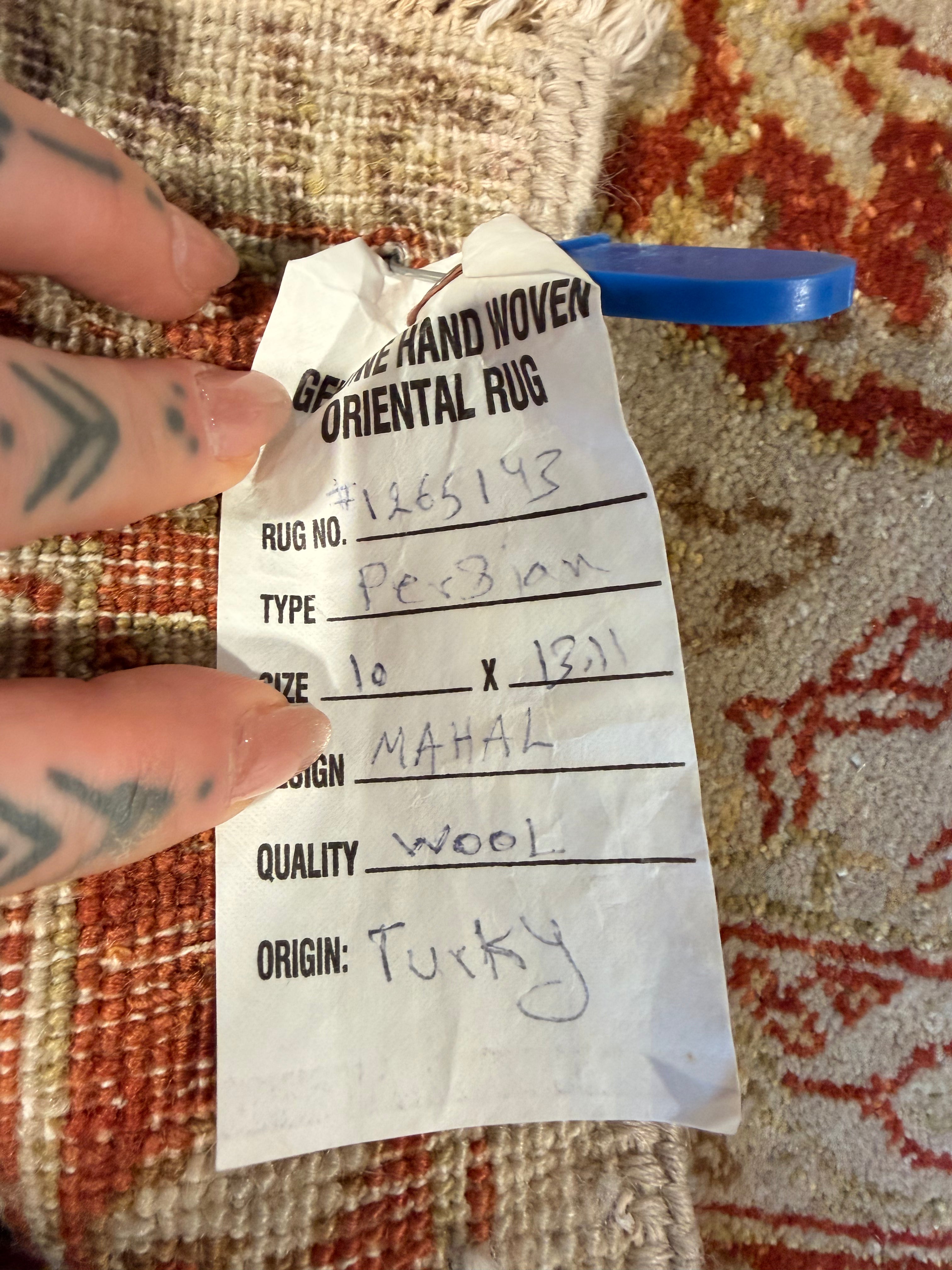 Ms. Kelly 10x13.11 Persian Ivory and Red Rug