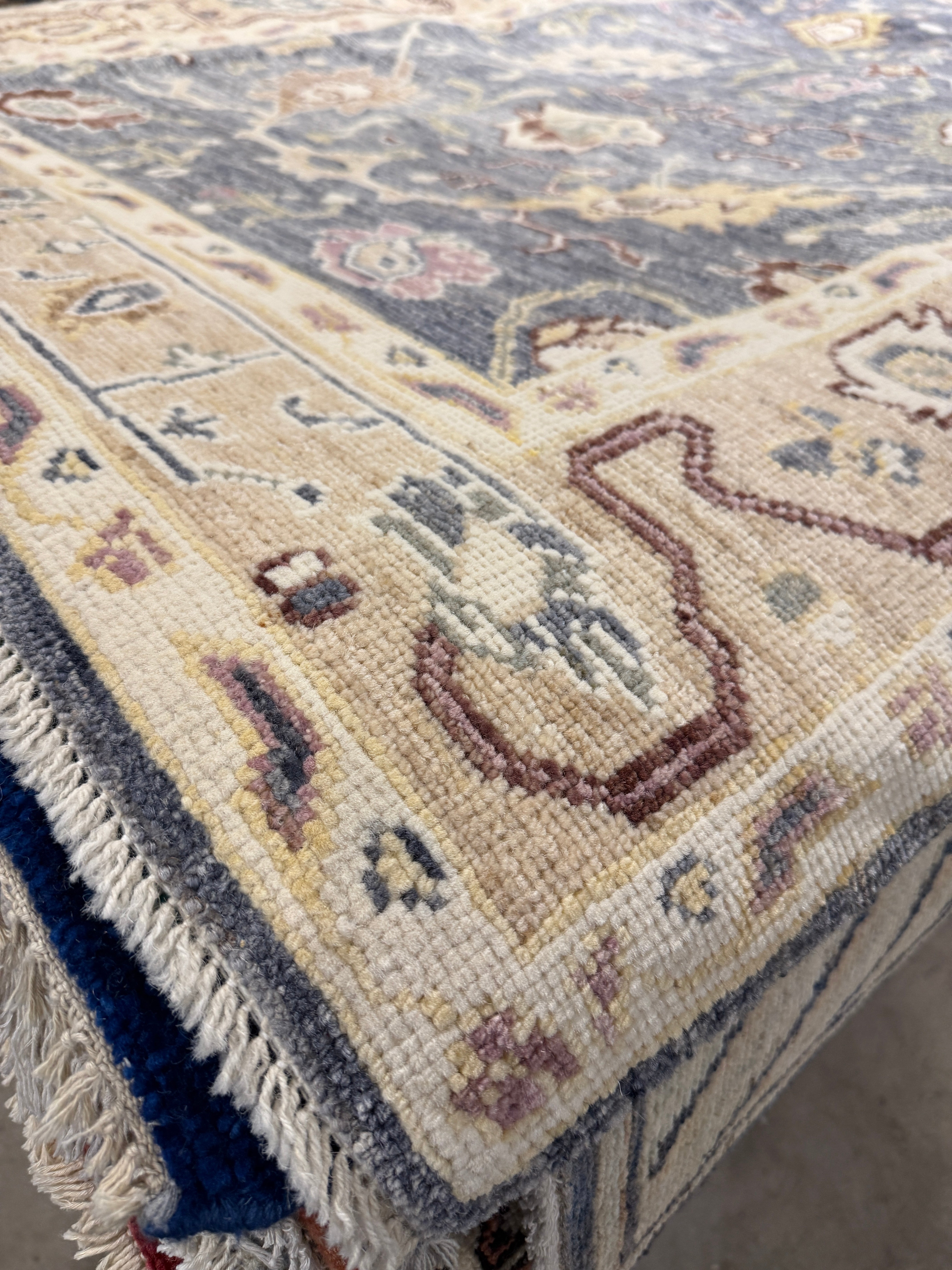 Miranda Booth 4.3x6 Blue Whitewashed Hand-Knotted Oushak