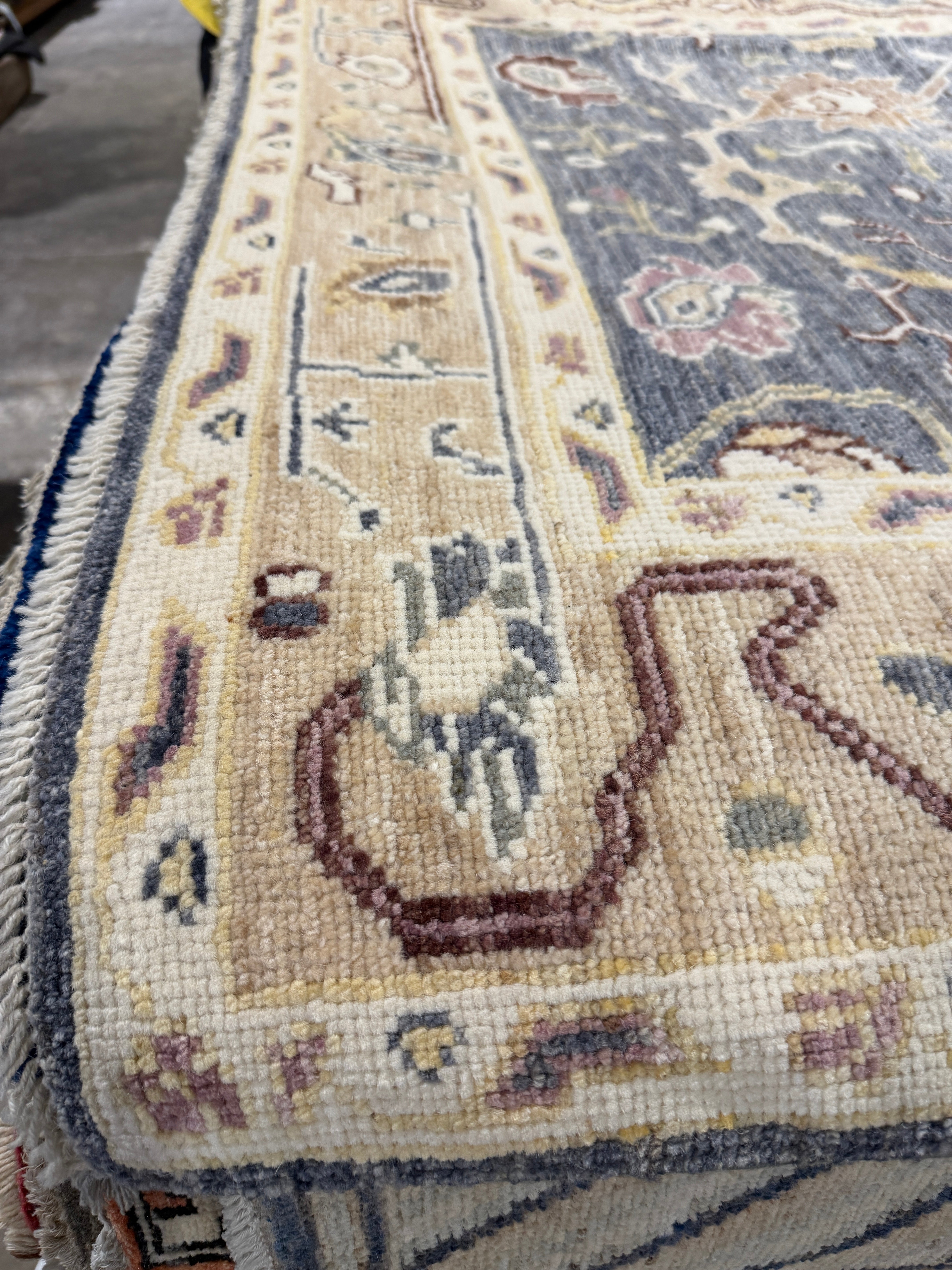 Miranda Booth 4.3x6 Blue Whitewashed Hand-Knotted Oushak