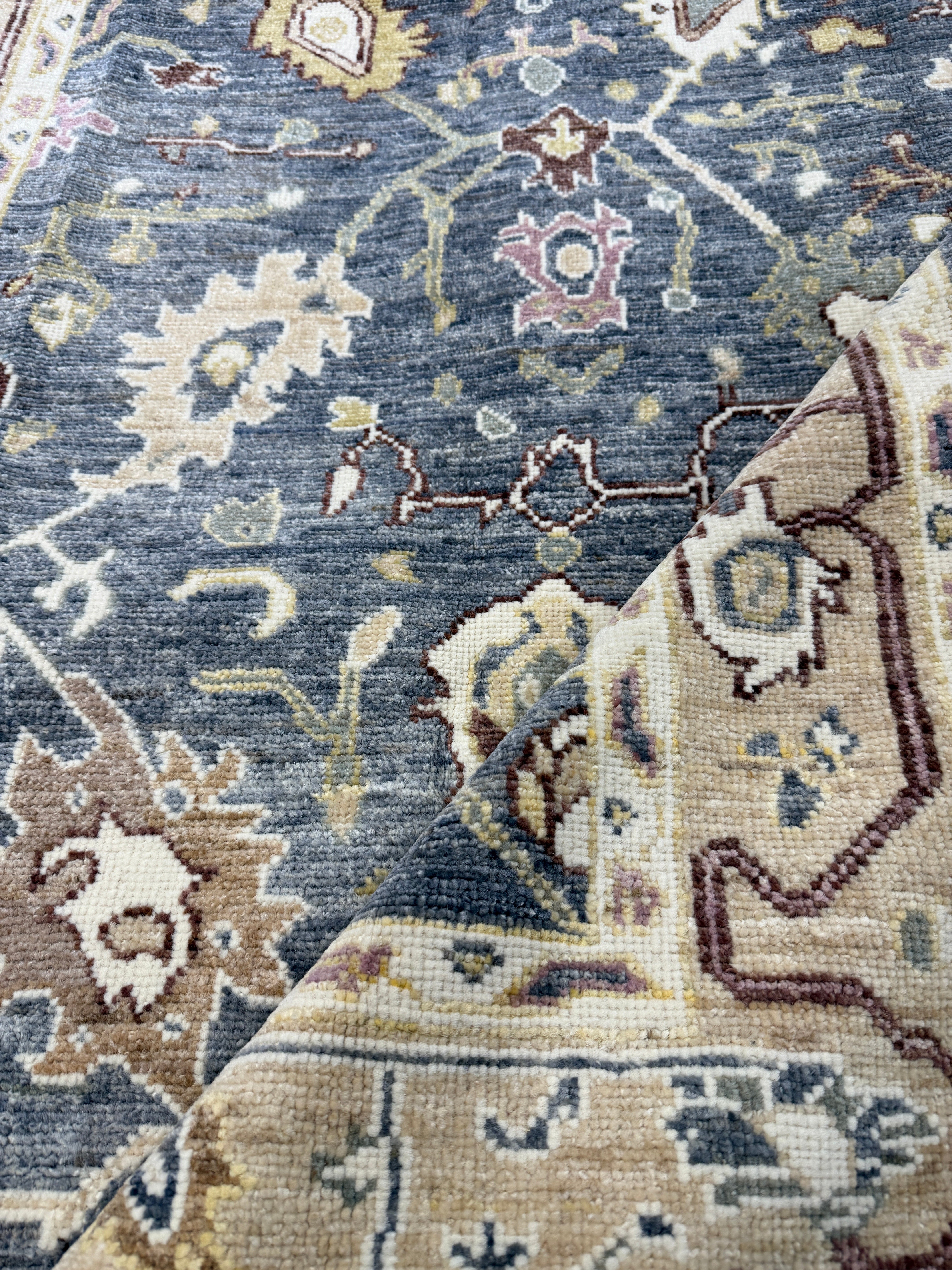 Miranda Booth 4.3x6 Blue Whitewashed Hand-Knotted Oushak