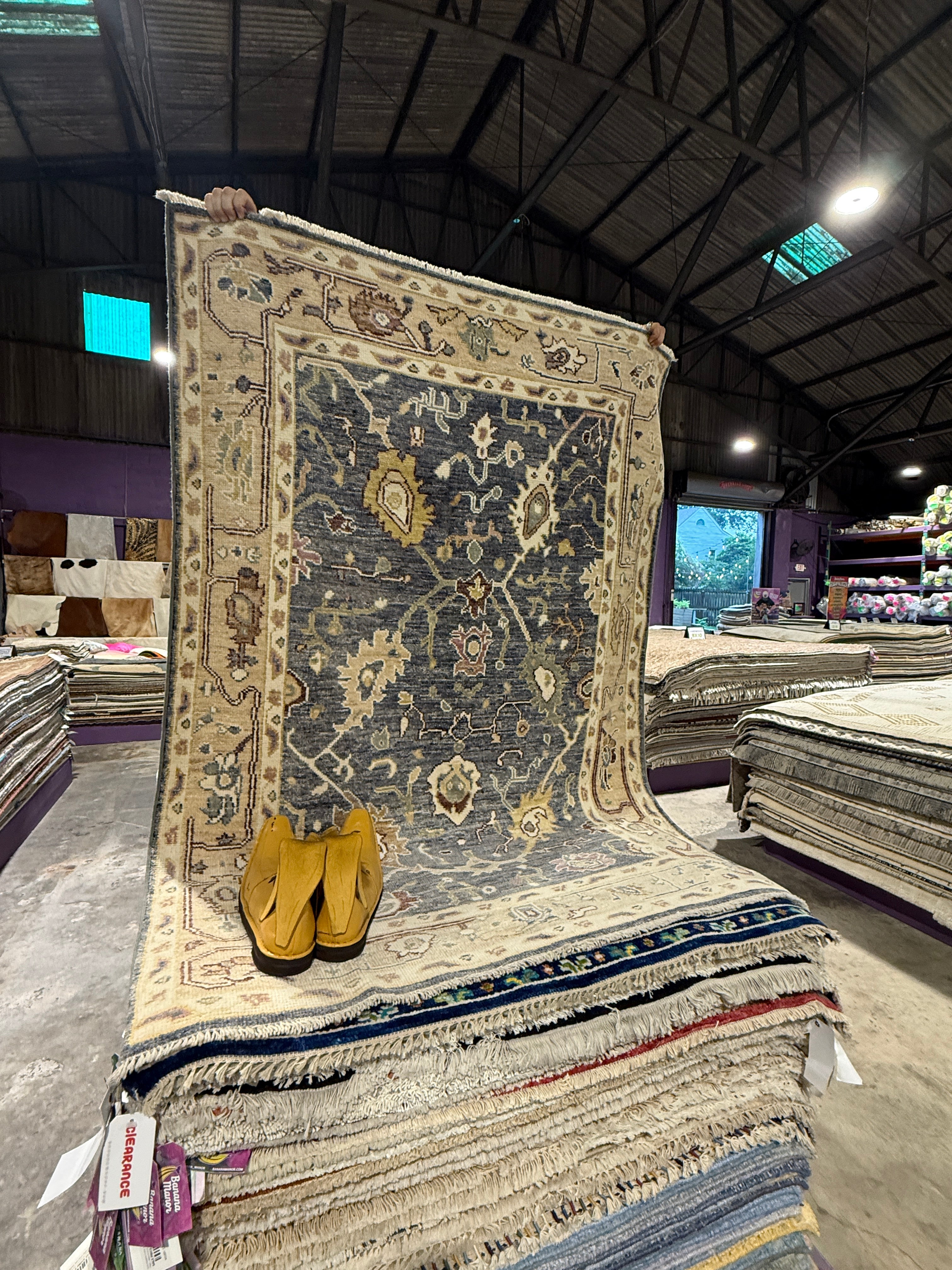 Miranda Booth 4.3x6 Blue Whitewashed Hand-Knotted Oushak