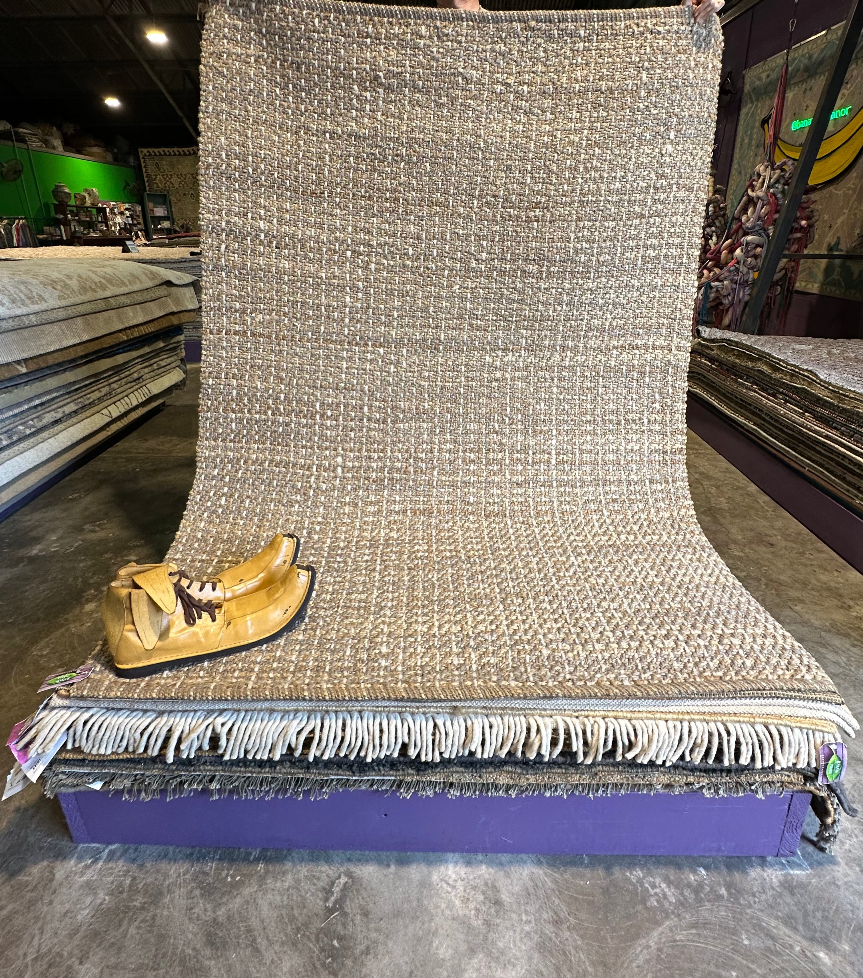 Balthazar Jones Handwoven Natural and Gray Wool and Jute Rug (multiple sizes)