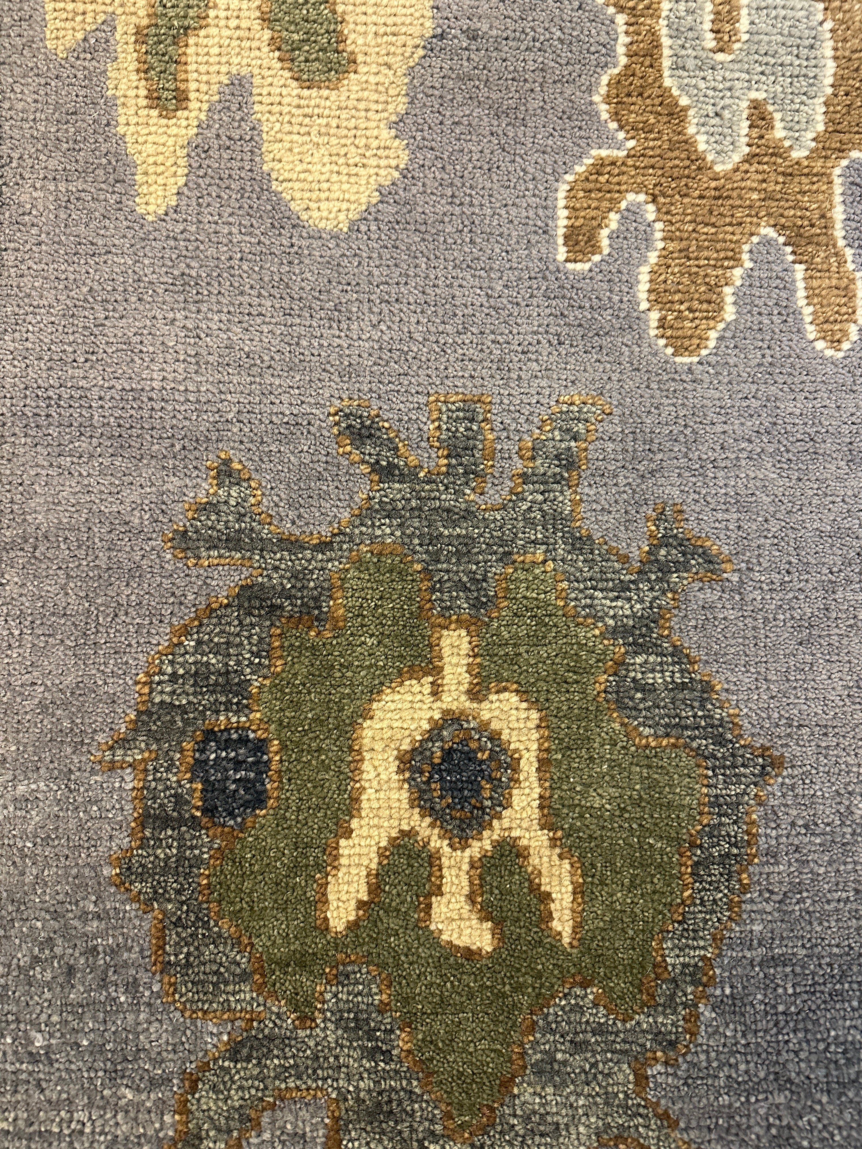 Yvette 9x12 Hand-Knotted Green & Ivory Oushak