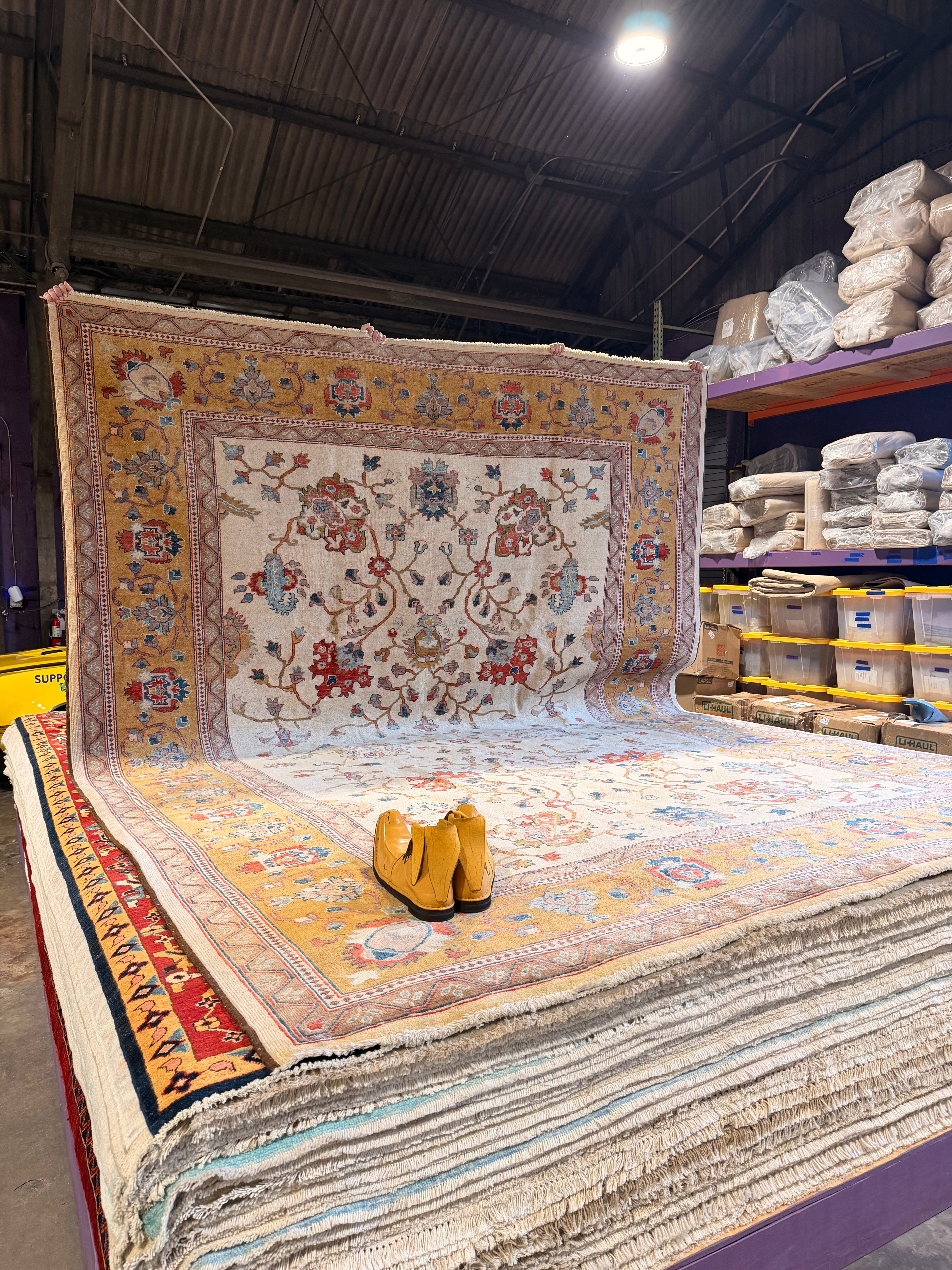 Suzie 9.6x13.1 Afghani Aryana Ivory Rug