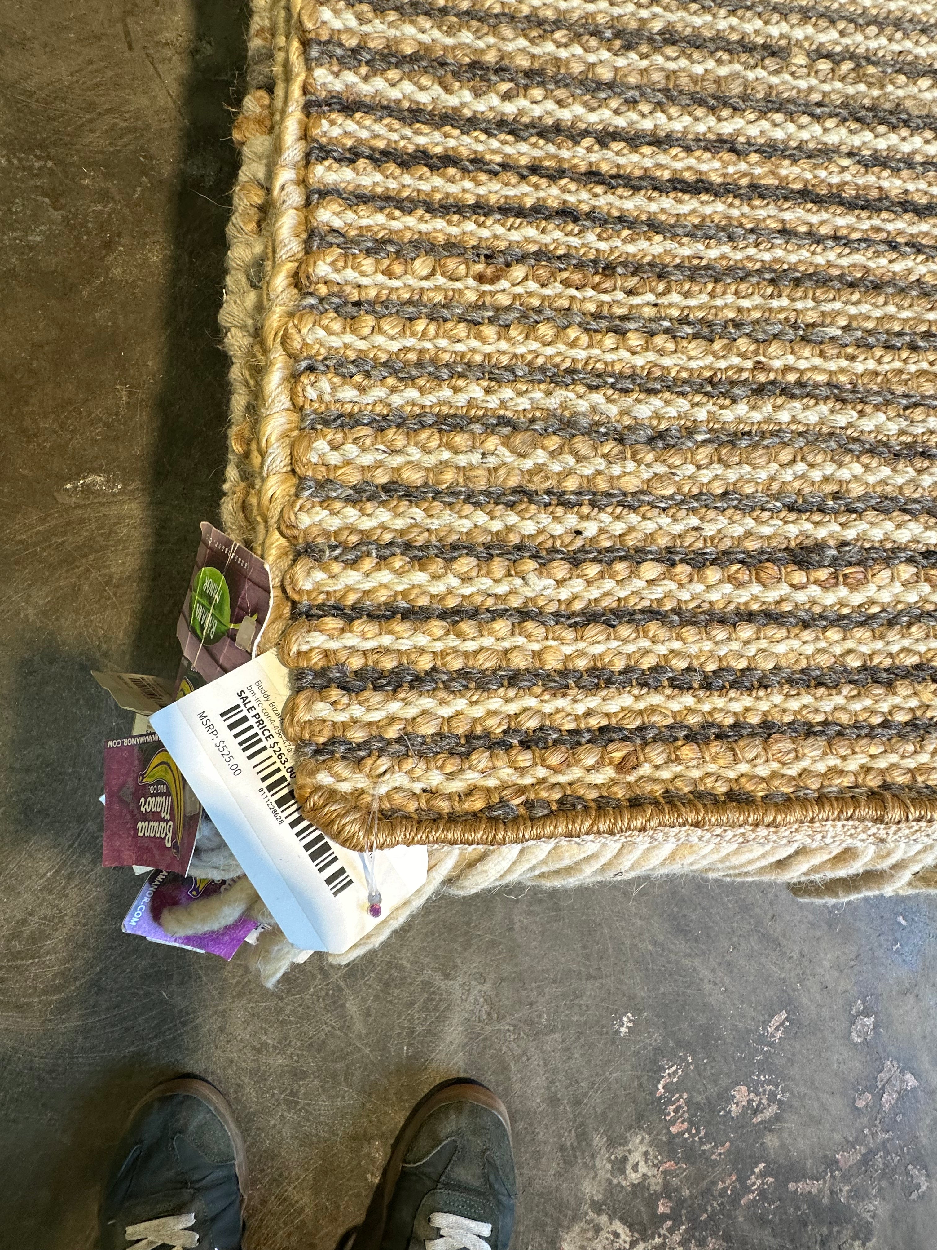 Buddy Bizarre 5x8 Handwoven Natural Brown Jute Rug