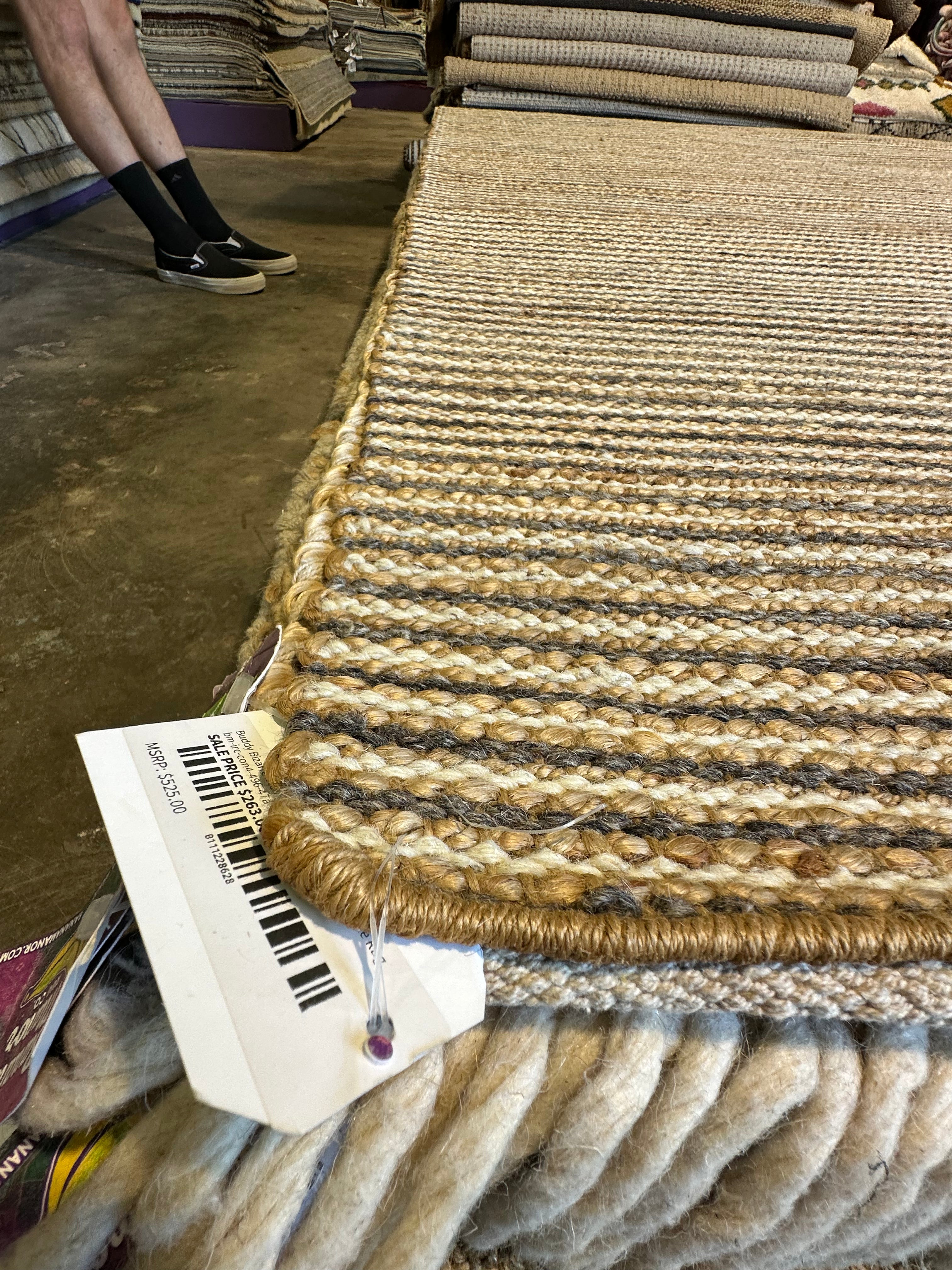 Buddy Bizarre 5x8 Handwoven Natural Brown Jute Rug