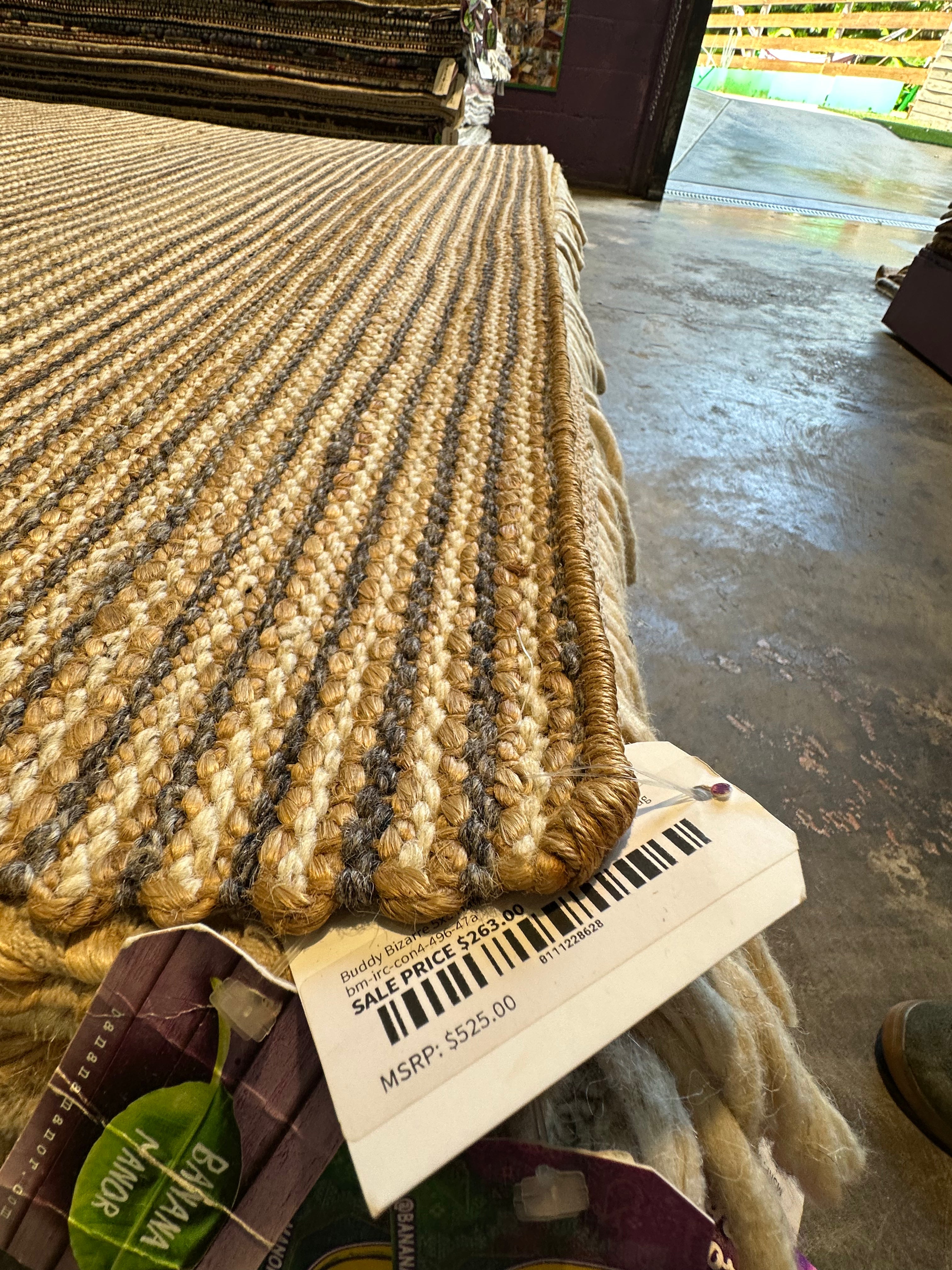 Buddy Bizarre 5x8 Handwoven Natural Brown Jute Rug