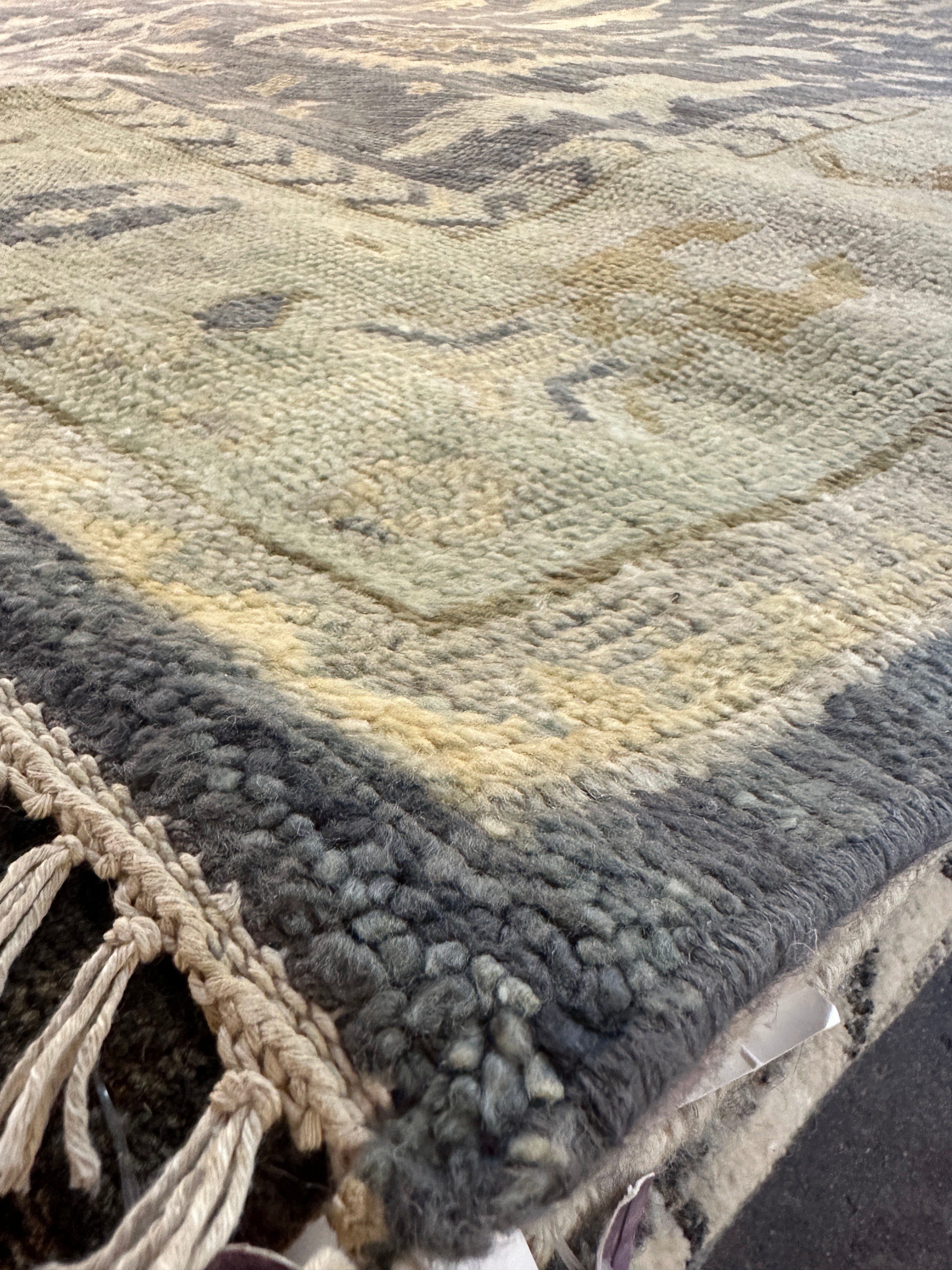 Beauregard Houston-Montgomery 9x12 Blue and Tan Hand-Knotted Oushak Rug