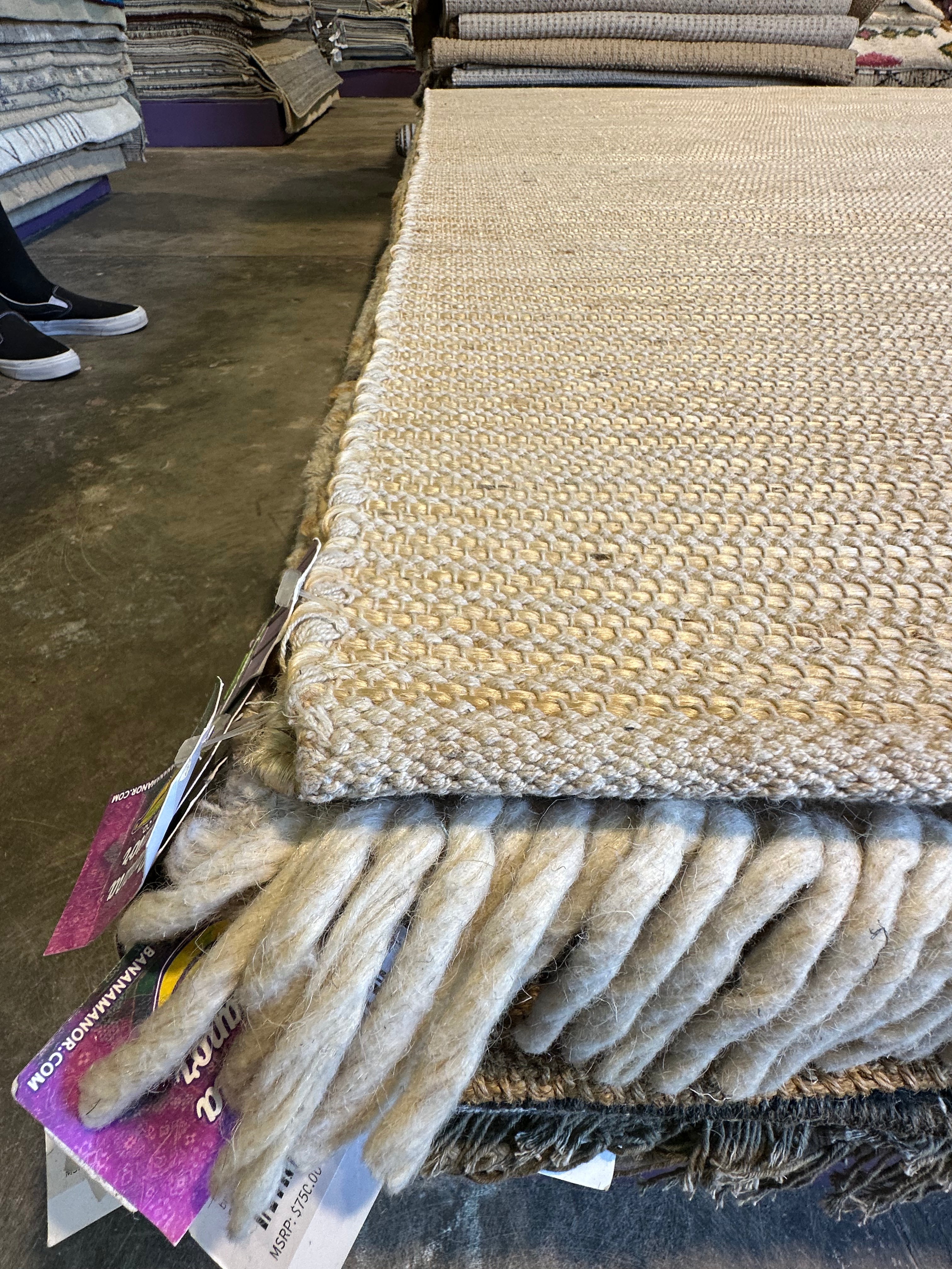 Tom and Tom 5.3x7.6 Sisal & Cotton Rug - CLEARANCE 60% OFF